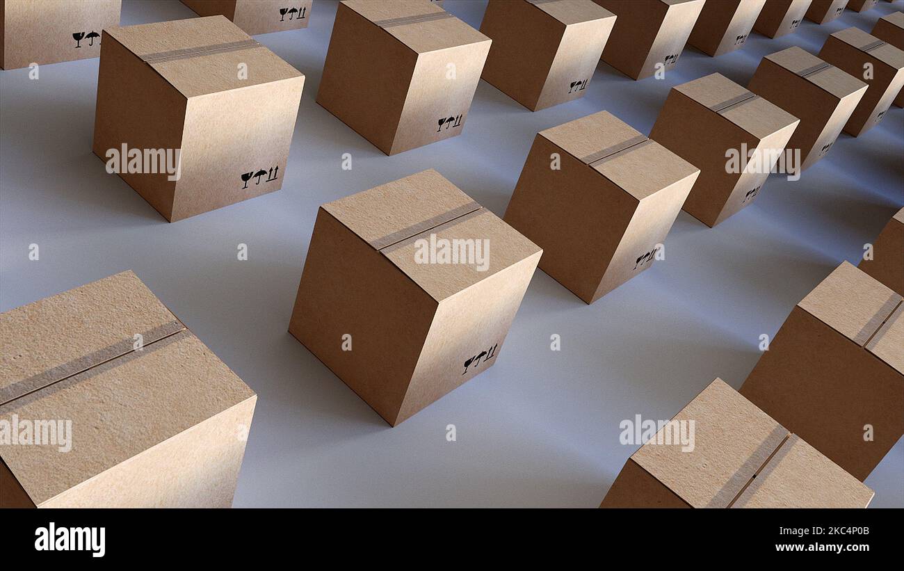 Delivery boxes. Computer generated 3d render Stock Photo Alamy
