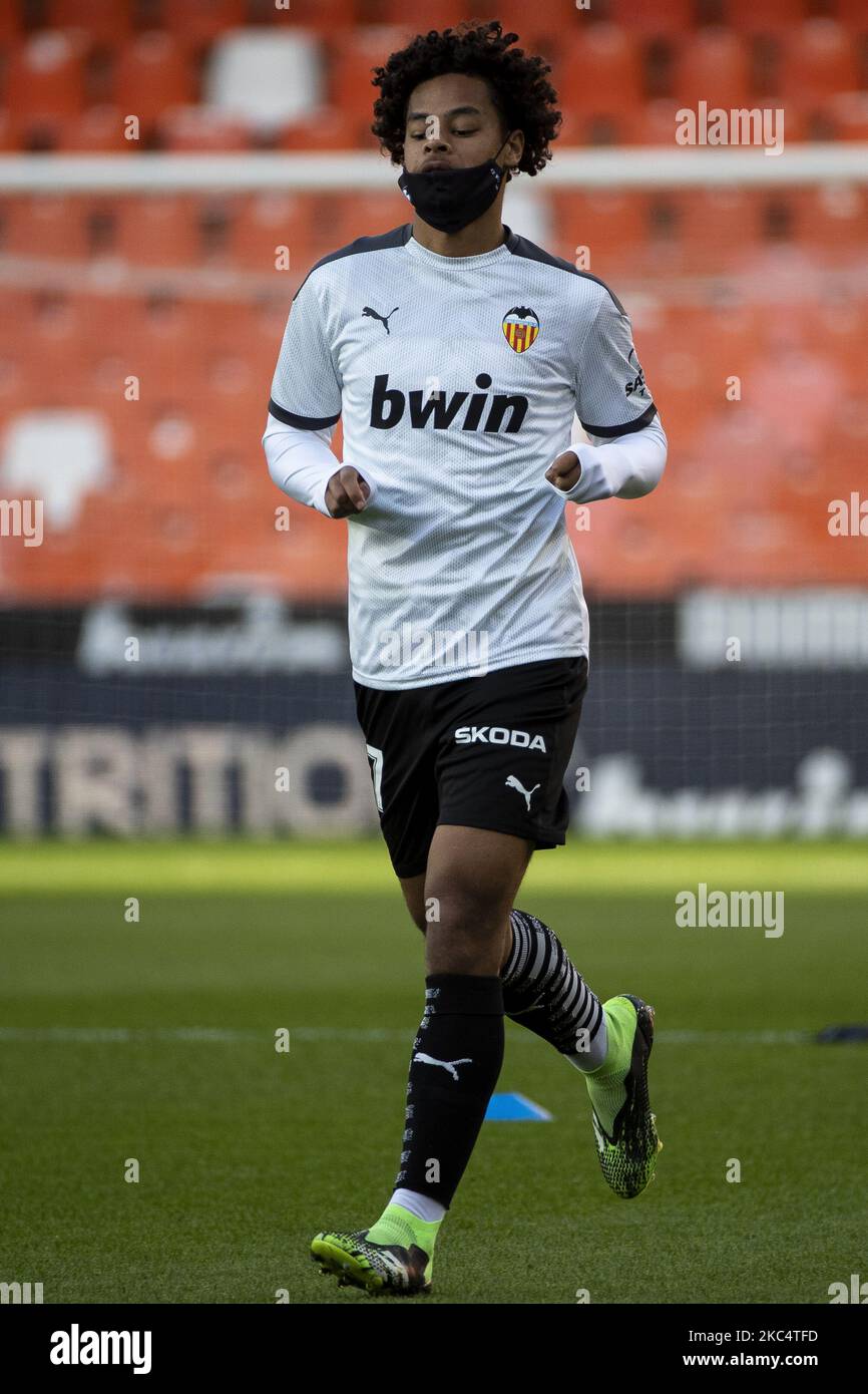 Koba Koindredi before spanish La Liga match between Valencia CF and