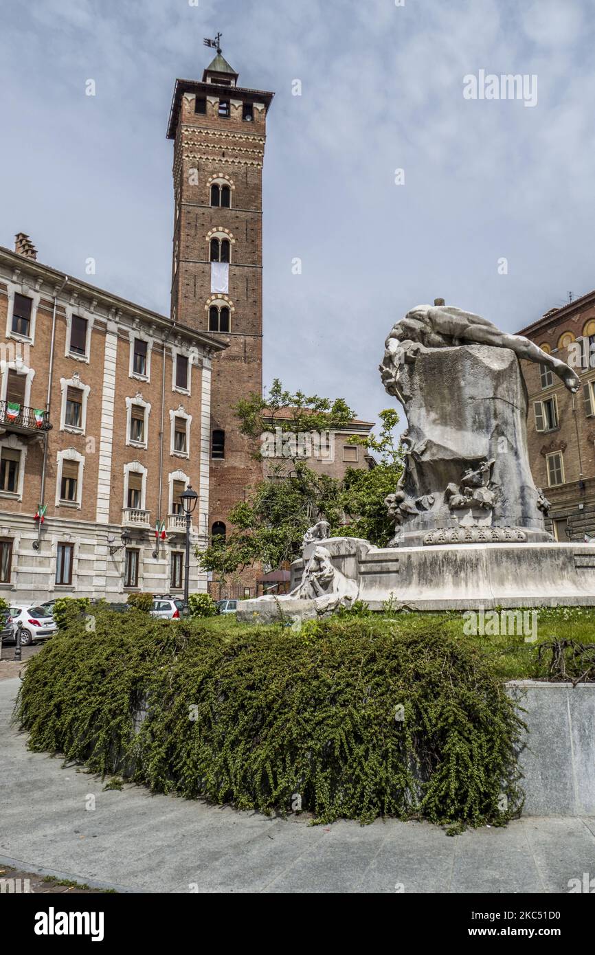 beautiful square in Asti with historical buildings Stock Photo - Alamy