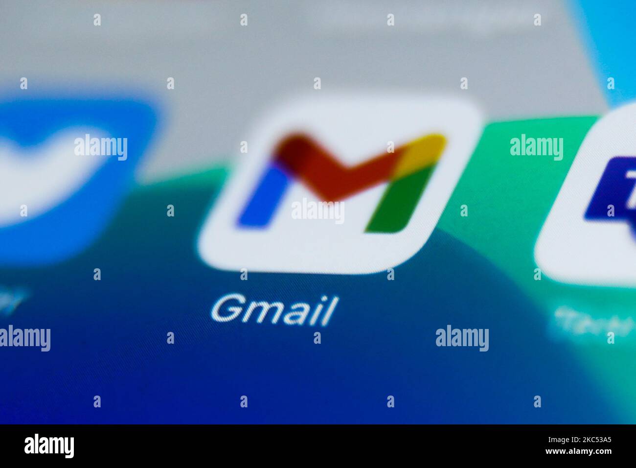 Gmail icon is seen displayed on a phone screen in this illustration photo  taken in Poland on December 1, 2020. (Photo by Jakub Porzycki/NurPhoto  Stock Photo - Alamy