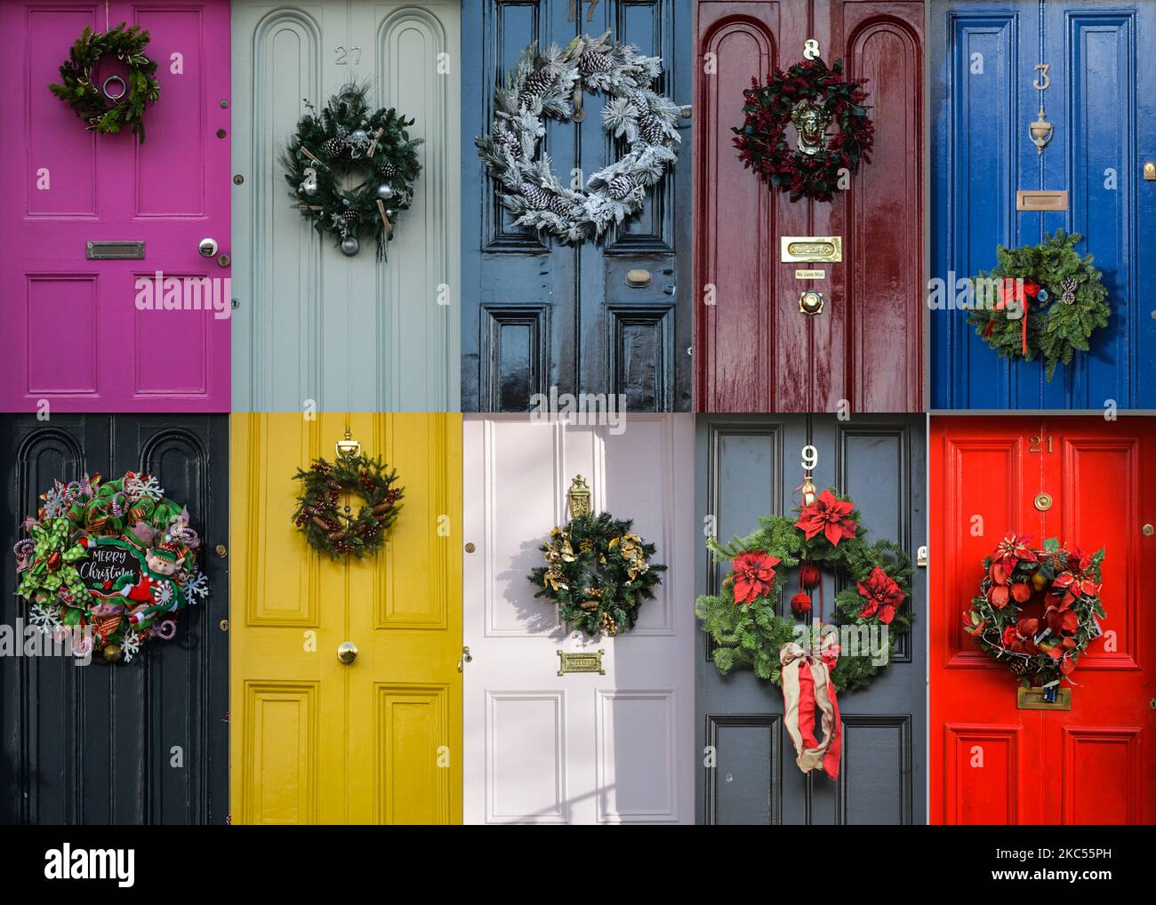 Christmas wreaths collage hi-res stock photography and images - Alamy
