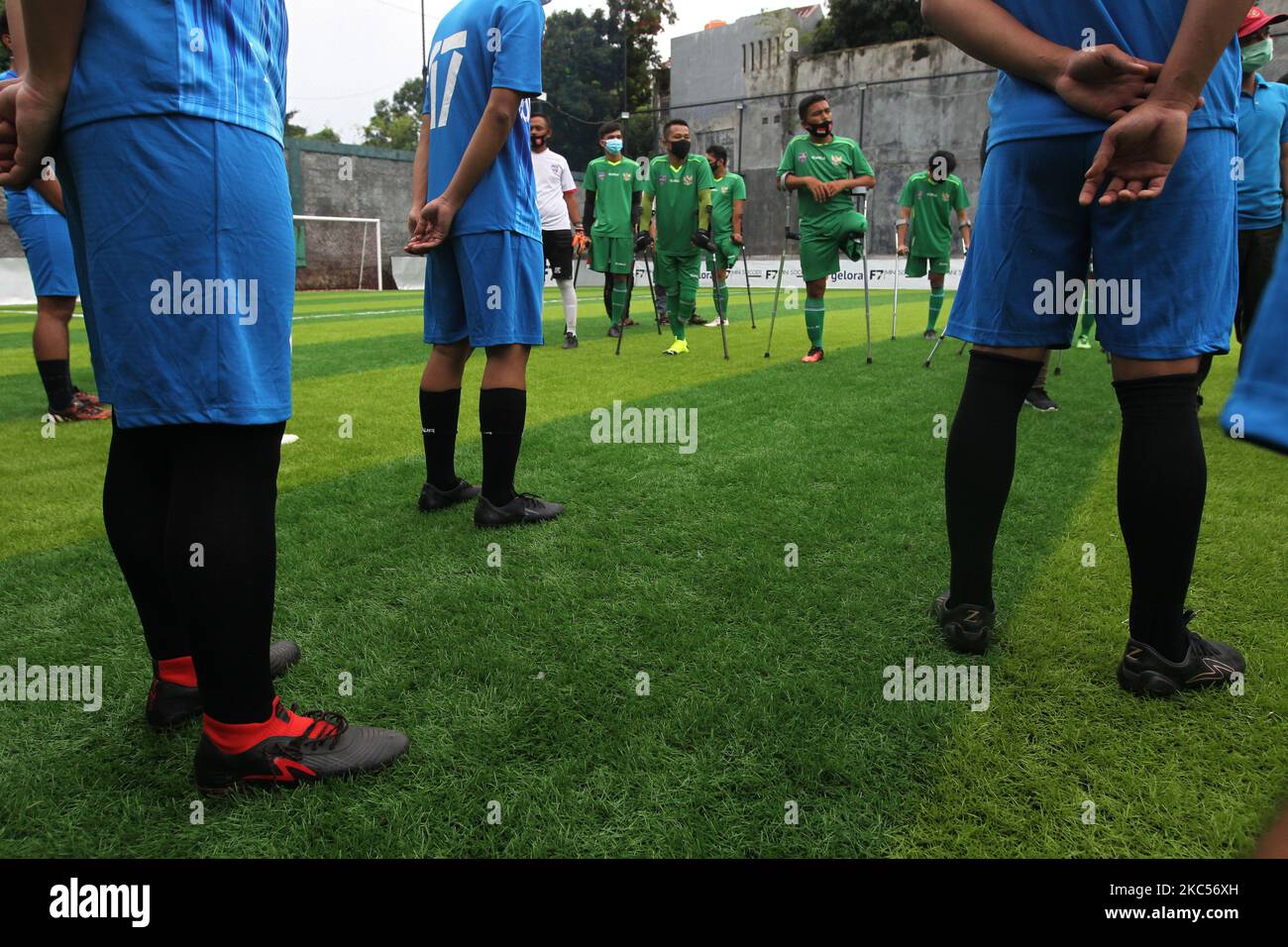 The Garuda Indonesia Amputee Football (INAF) Team footballer conducts