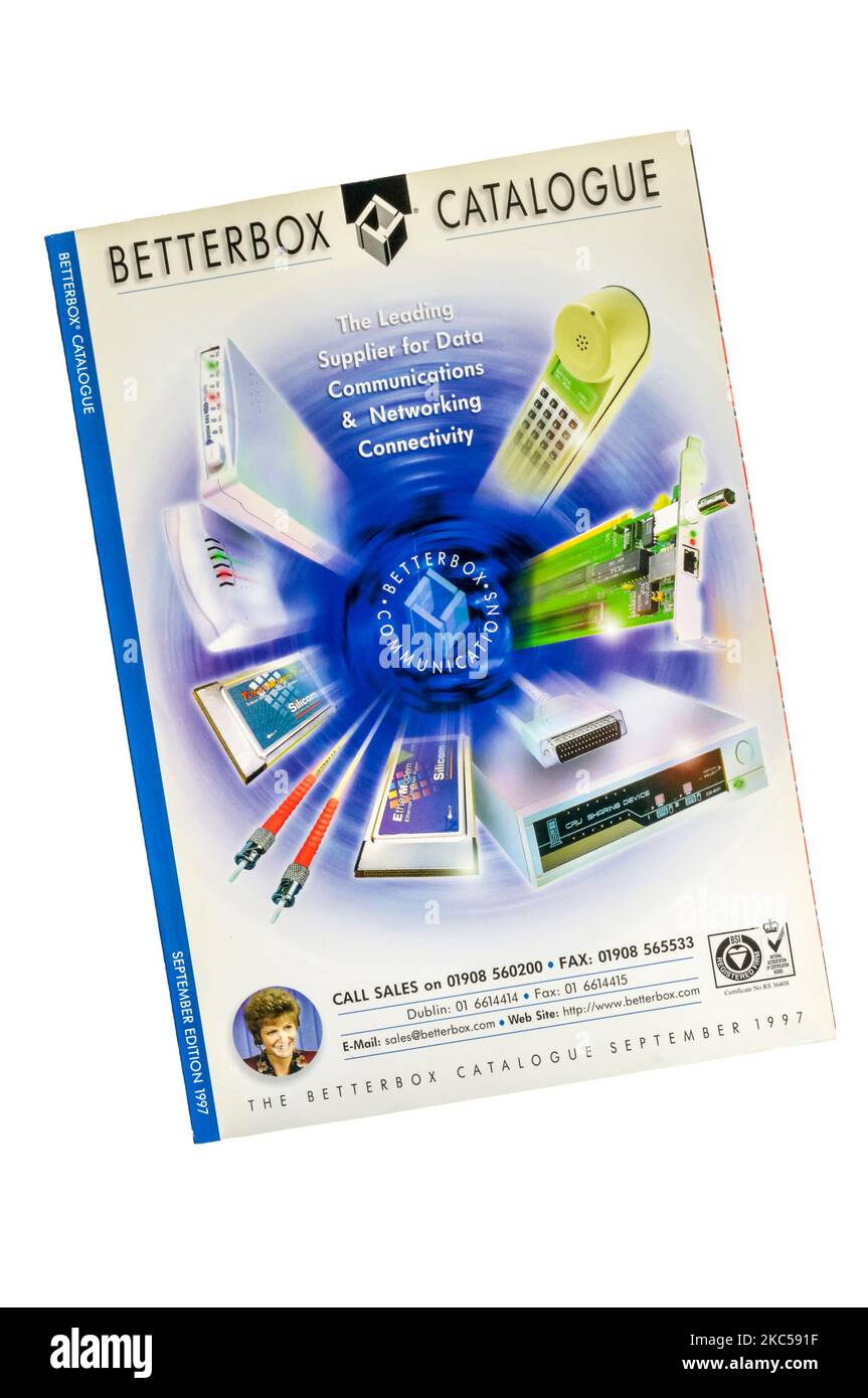 Archive photograph of 1997 paper edition Betterbox Catalogue supplying IT components and equipment. Stock Photo