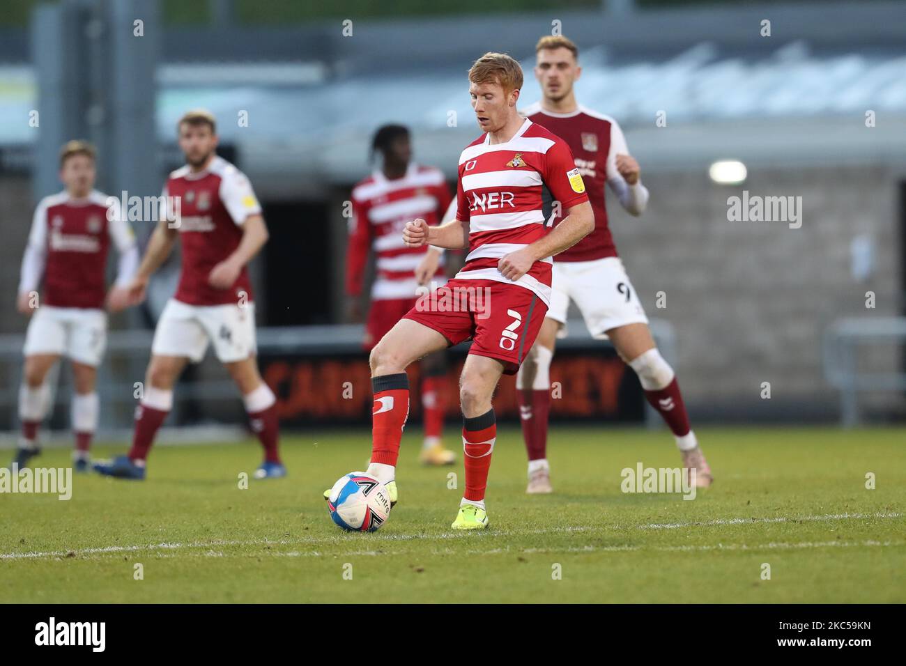 Doncaster Rovers Brad Halliday during the first half of the Sky Bet League One match between Northampton Town and Doncaster Rovers at the PTS Academy Stadium, Northampton on Saturday 5th December 2020. (Photo by John Cripps/MI News/NurPhoto) Stock Photo