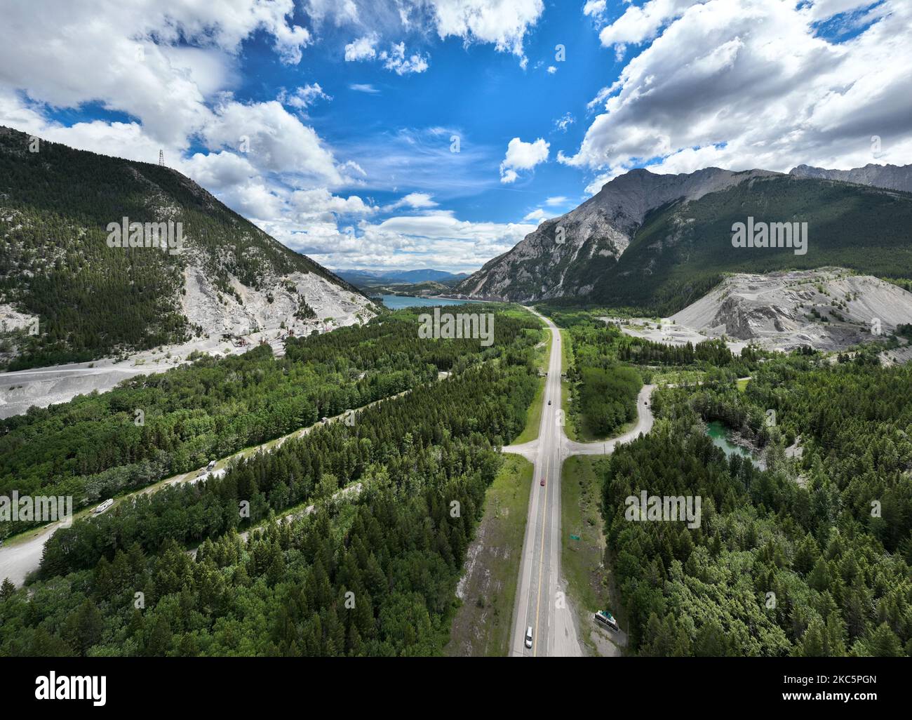 An aerial view of the Island lake in Alberta Stock Photo Alamy