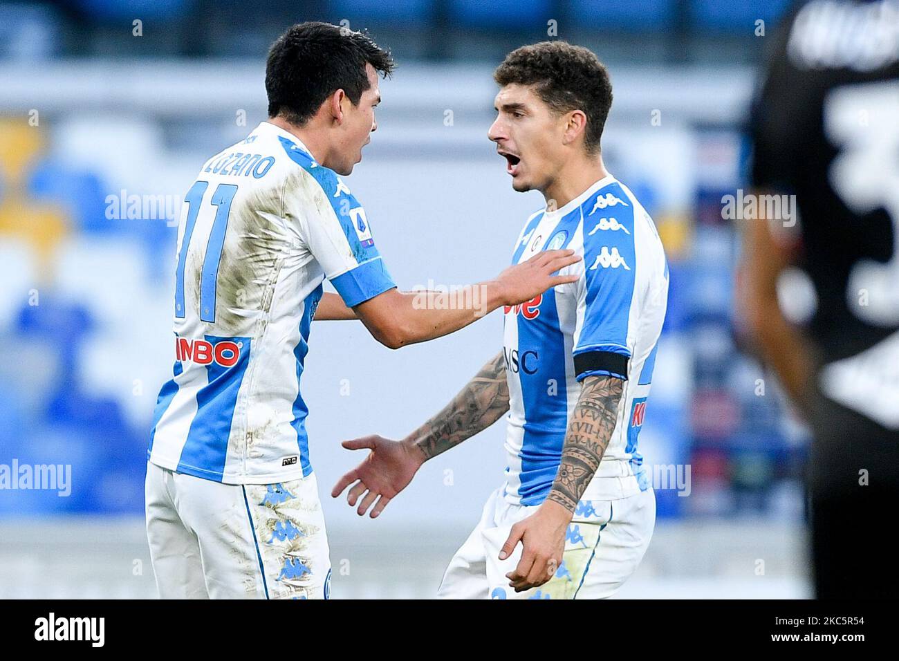 Hirving Lozano of SSC Napoli celebrates after scoring first goal during
