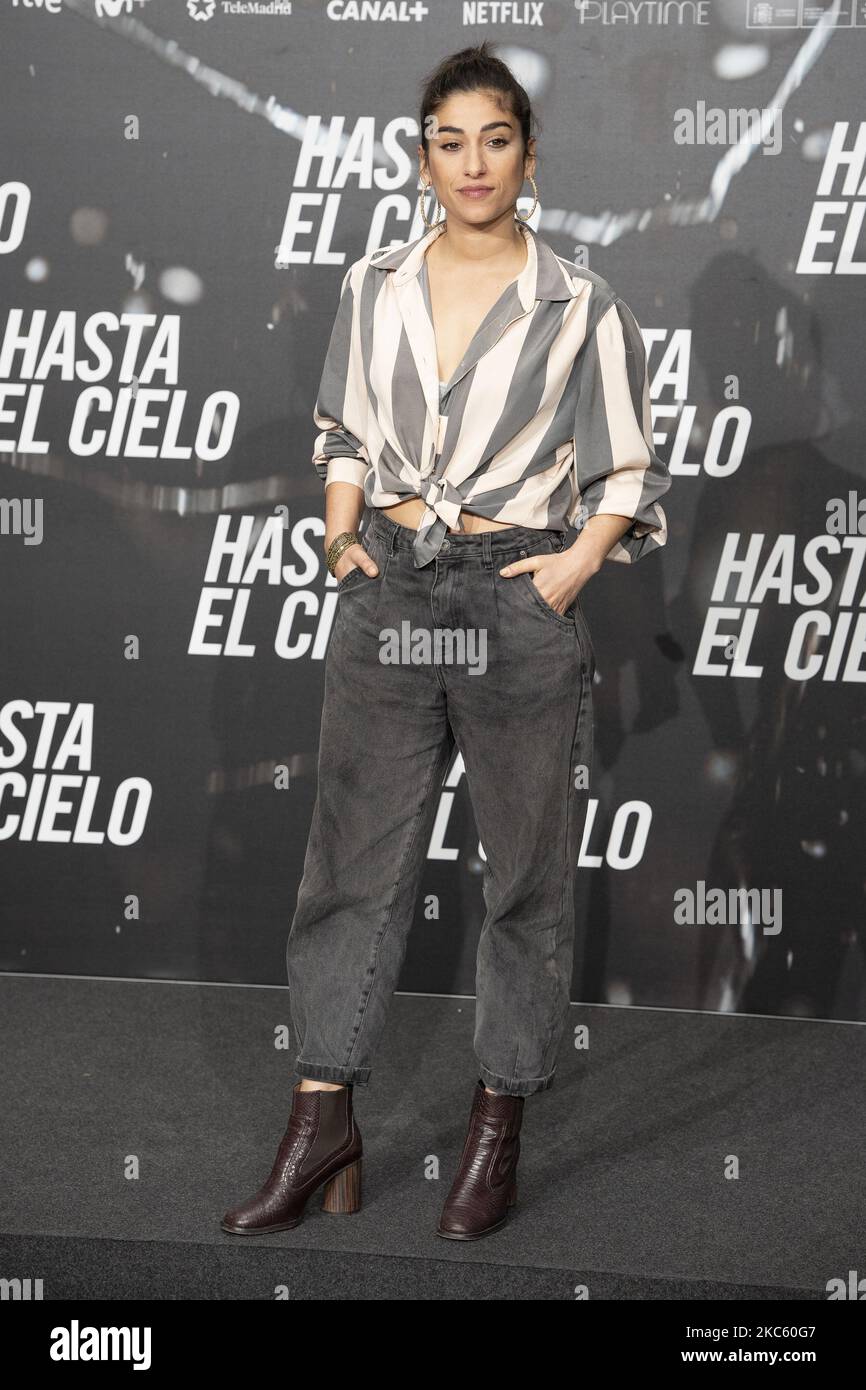 Carolina Yuste attends 'Hasta El Cielo' photocall at Only You Hotel on December 16, 2020 in Madrid, Spain. (Photo by Oscar Gonzalez/NurPhoto) Stock Photo