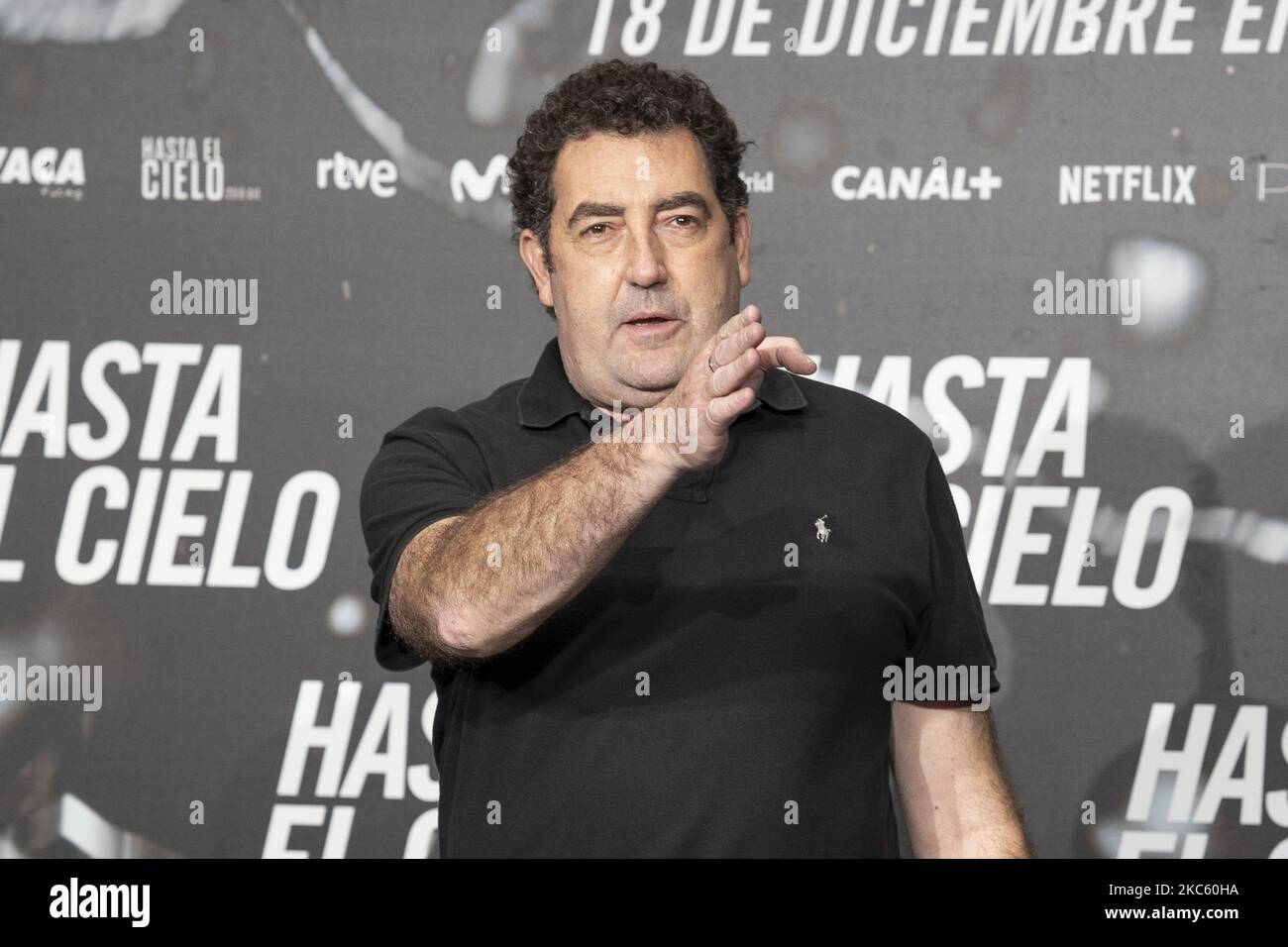 Daniel Calparsoro attends Hasta El Cielo photocall at Only You Hotel on December 16, 2020 in Madrid, Spain. (Photo by Oscar Gonzalez/NurPhoto) Stock Photo