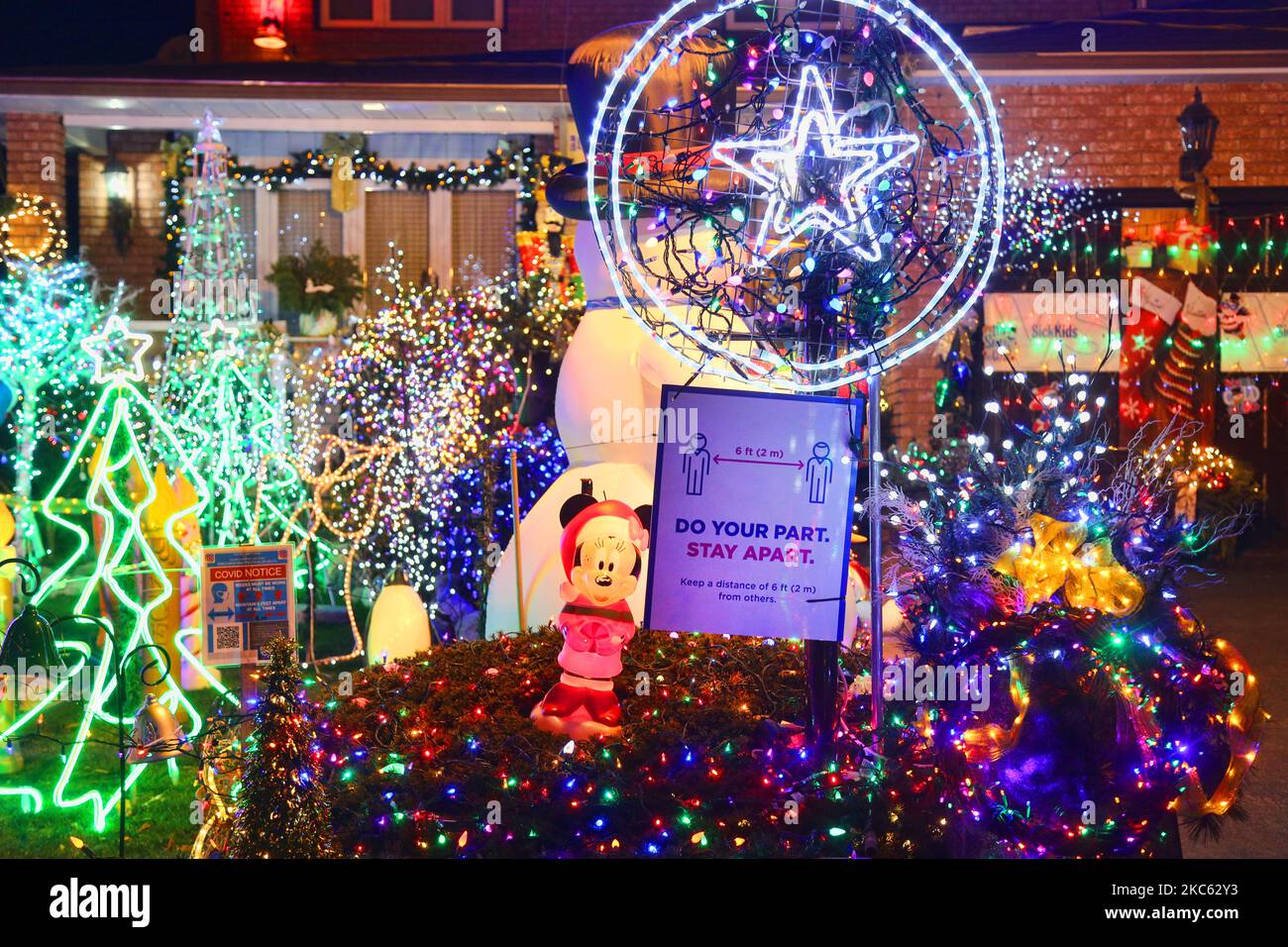 Christmas light display outside a home during the novel coronavirus