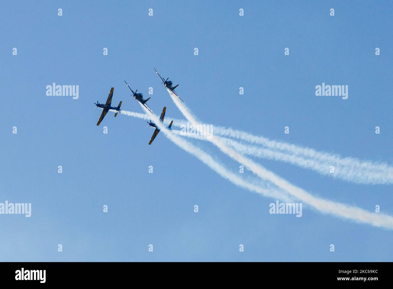 Brazilian air force air demonstration squadron in Fortaleza Stock Photo