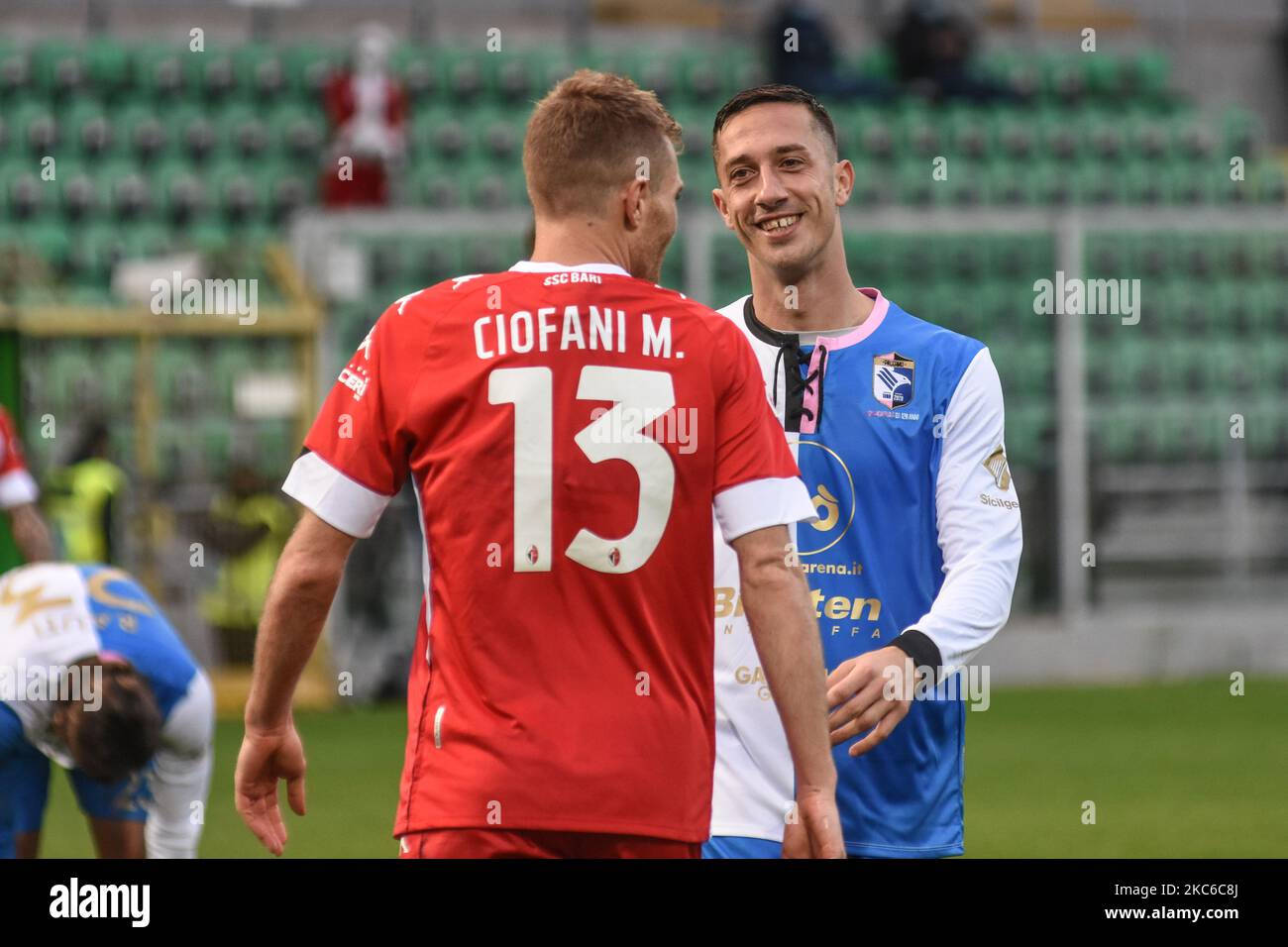 Roberto Crivello during the Serie C match between Palermo FC and Bari, at  the Renzo Barbera stadium in Palermo. The Palermo players played with the  commemorative shirt of centenary of Club. Italy