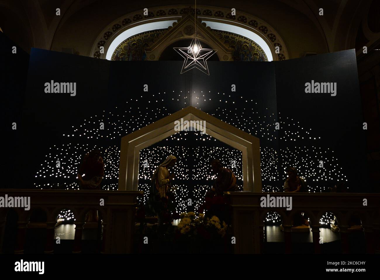 A nativity scene inside St Teresa's Church Discalced Carmelites, in