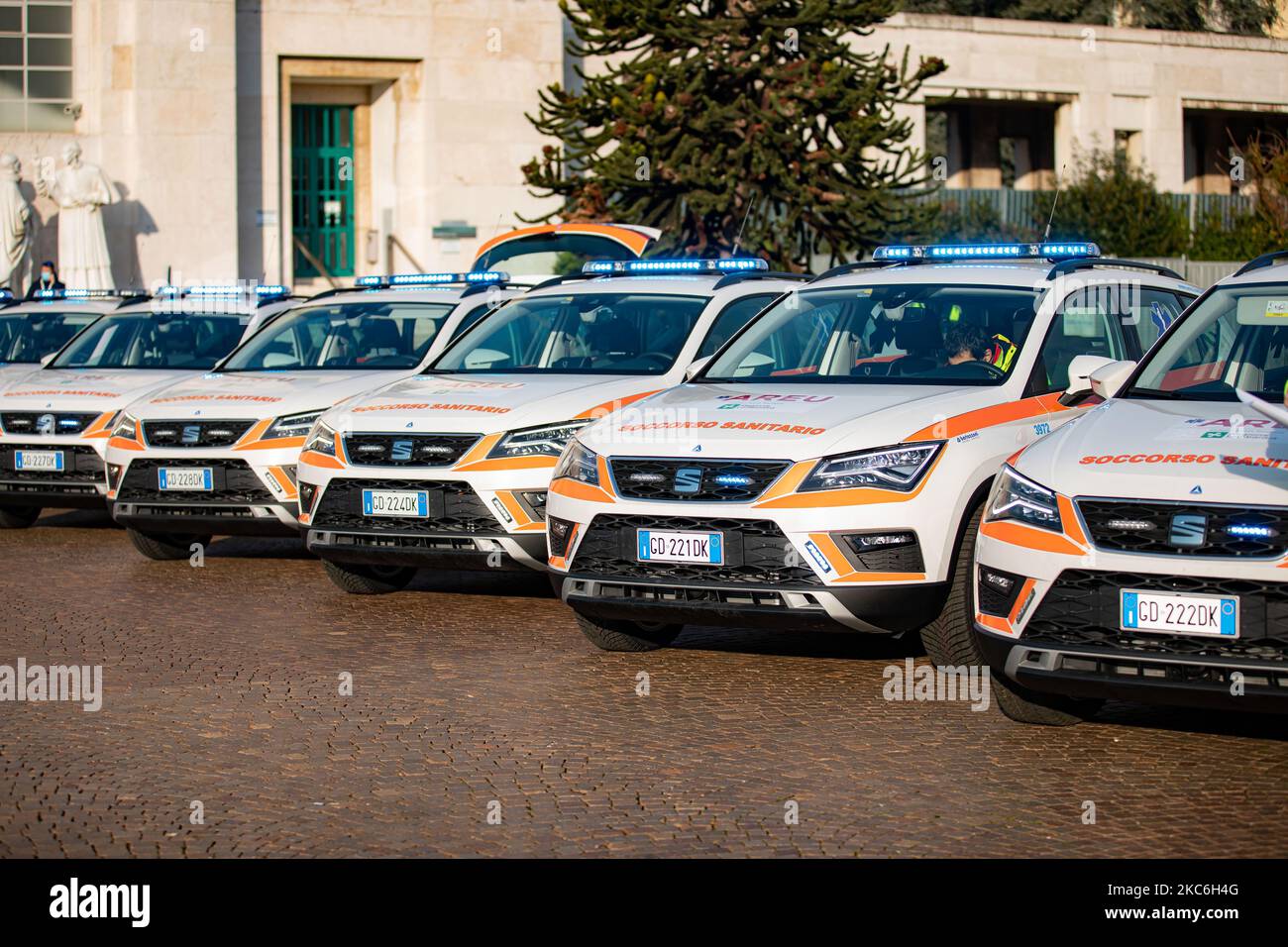 Pfizer Vehicles The medical cars transporting the first doses of Pfizer BioNTech ...