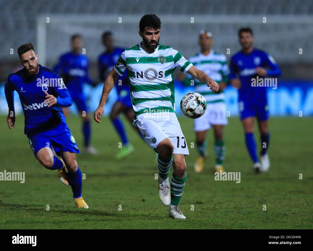 Luis Neto of Sporting CP in action during the Portuguese League Cup match between Belenenses SAD and Sporting CP at Estadio Nacional do Jamor on December 27, 2020 in Oeiras, Portugal.(Photo by Paulo Nascimento/NurPhoto) Stock Photo