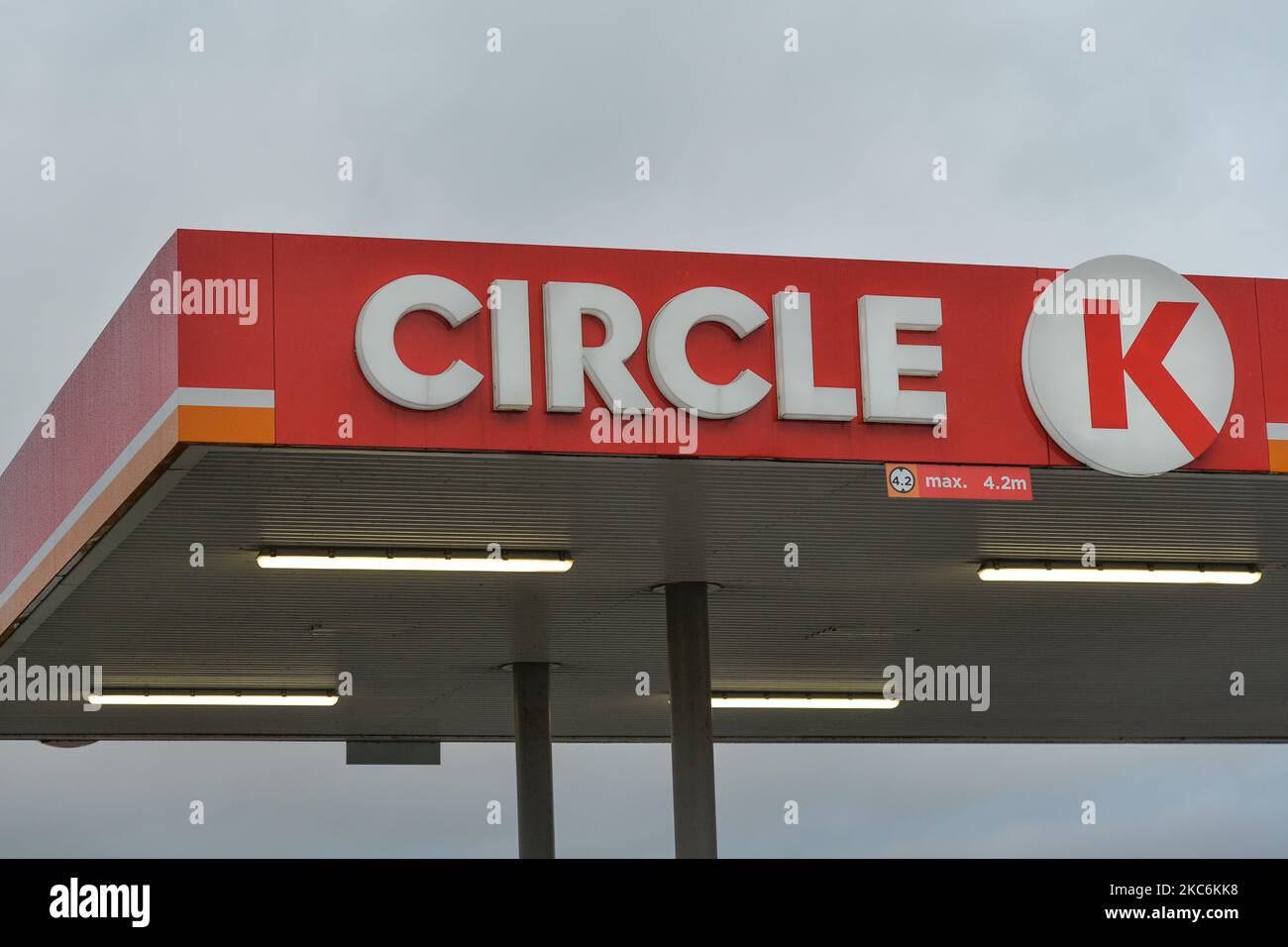 Circle K petrol station in Omeath, a village on the Cooley Peninsula in County Louth, Ireland, close to the border with Northern Ireland.. On Tuesday, December 29, 2020, in Jonesborough, County Armagh, Northern Ireland, United Kingdom. (Photo by Artur Widak/NurPhoto) Stock Photo