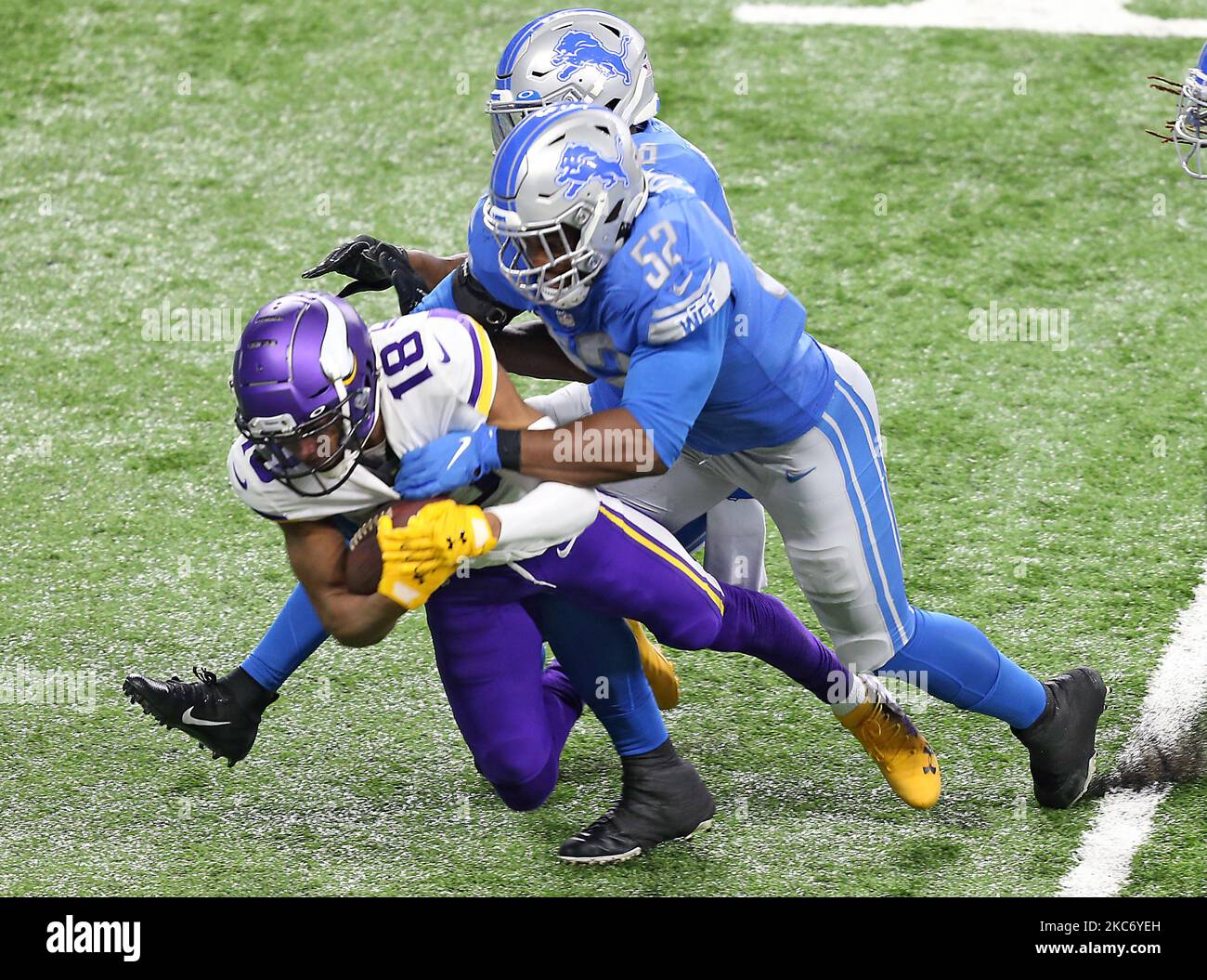 February 3, 2022: Minnesota Vikings wide receiver Justin Jefferson (18)  during the NFC Pro Bowl Practice at Las Vegas Ballpark in Las Vegas,  Nevada. Darren Lee/(Photo by Darren Lee/CSM/Sipa USA Stock Photo 