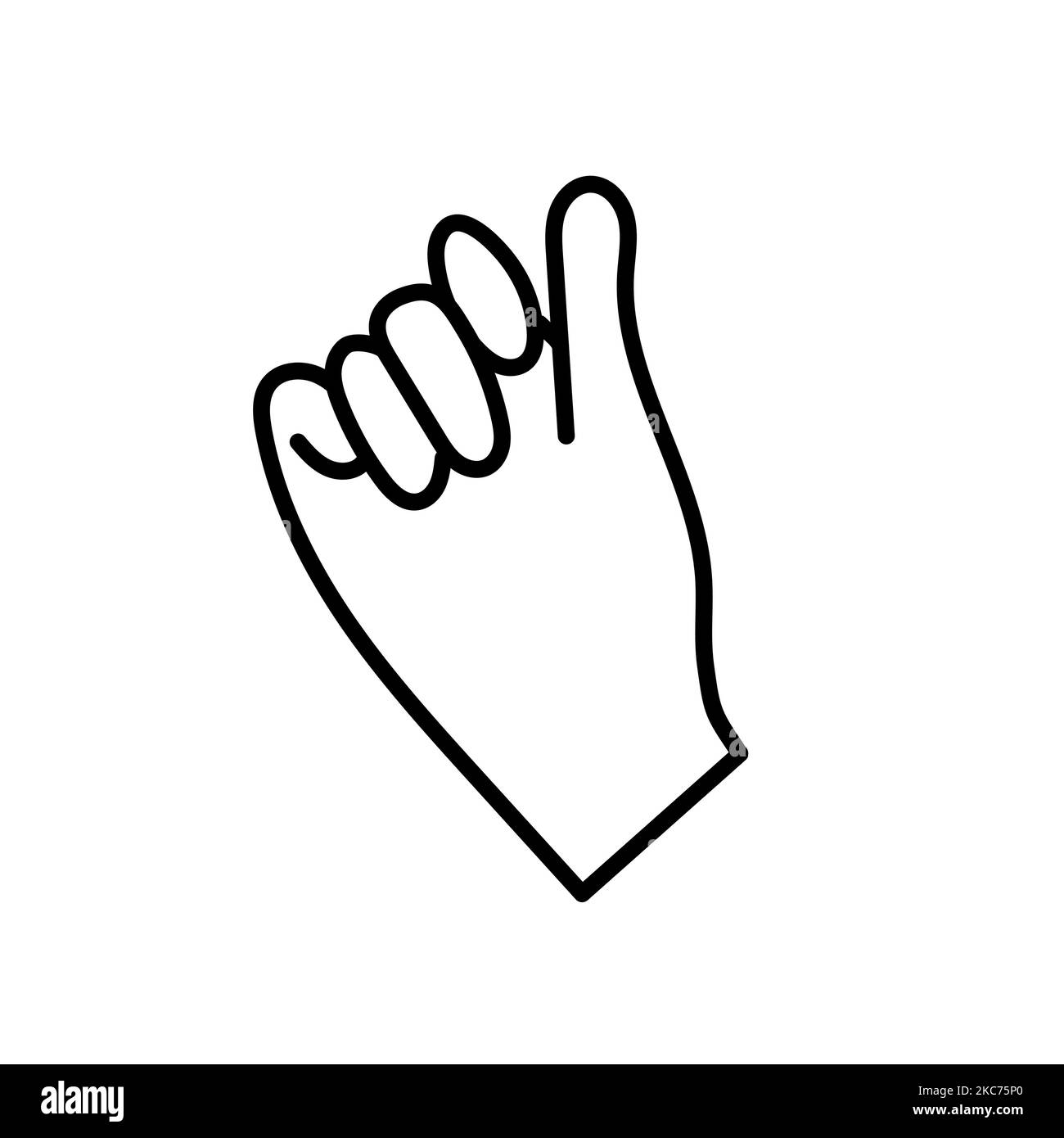 Human hand vector person icon illustration isolated white. Thumb human
