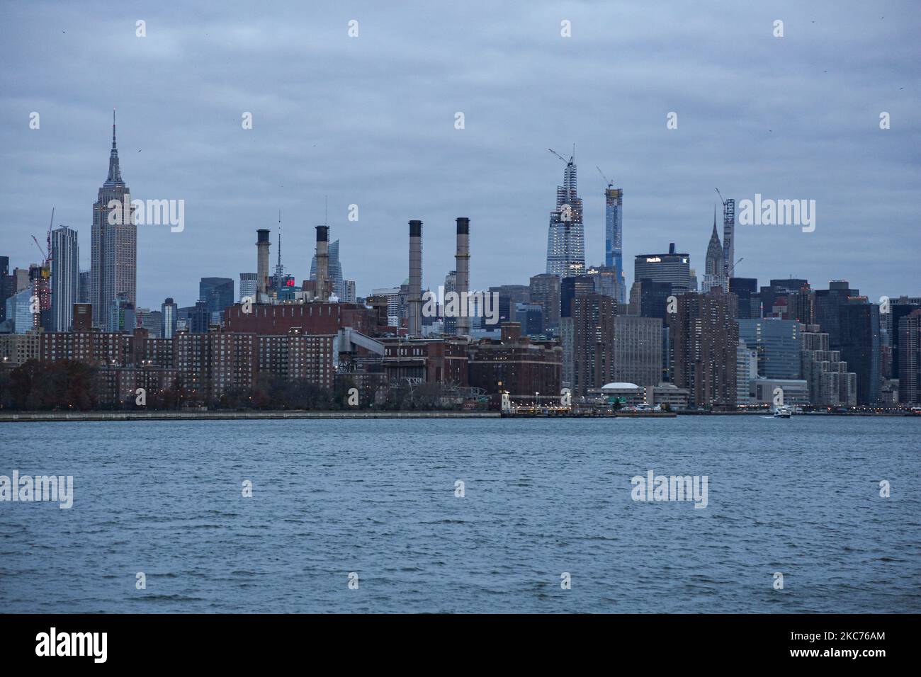 New York City skyline panorama, early morning spectacular view at the