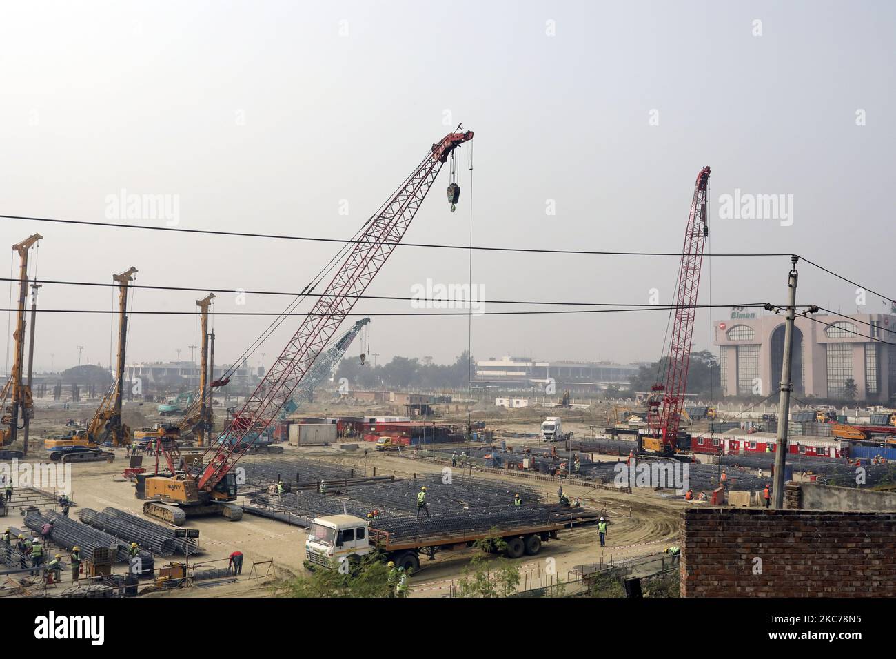 The construction work on the third terminal of Hazrat Shahjalal
