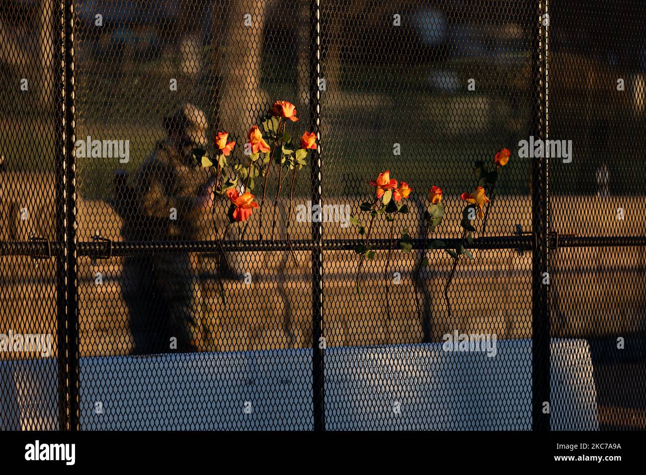 Military police agents and barricades are seen in the US Capitol building on Capitol Hill in Washington, D.C. on January 10, 2021. (Photo by Aurora Samperio/NurPhoto) Stock Photo