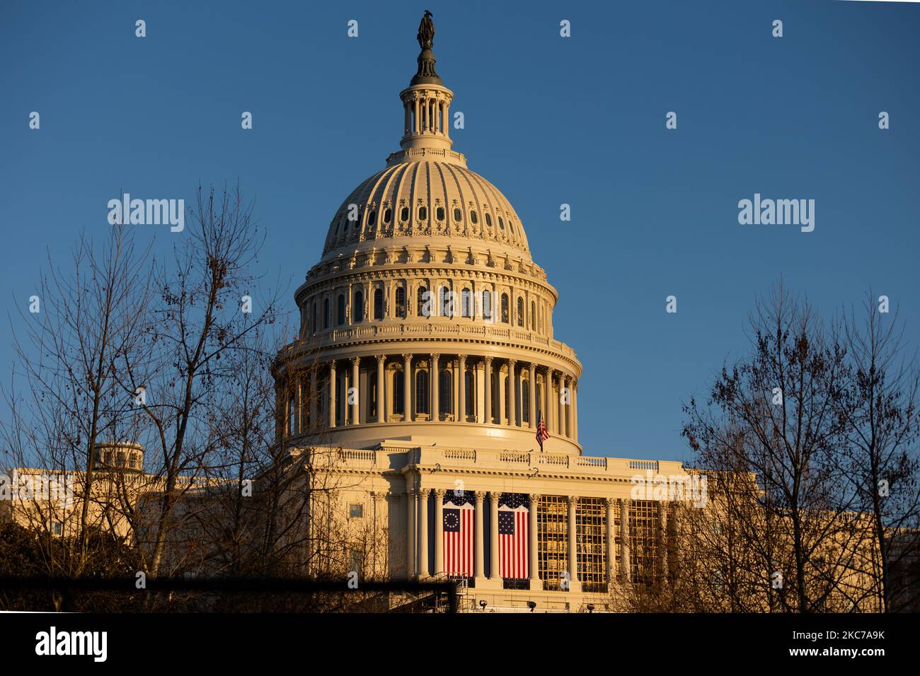 US Capitol Building is seen on Capitol Hill January 10, 2021. (Photo by Aurora Samperio/NurPhoto) Stock Photo