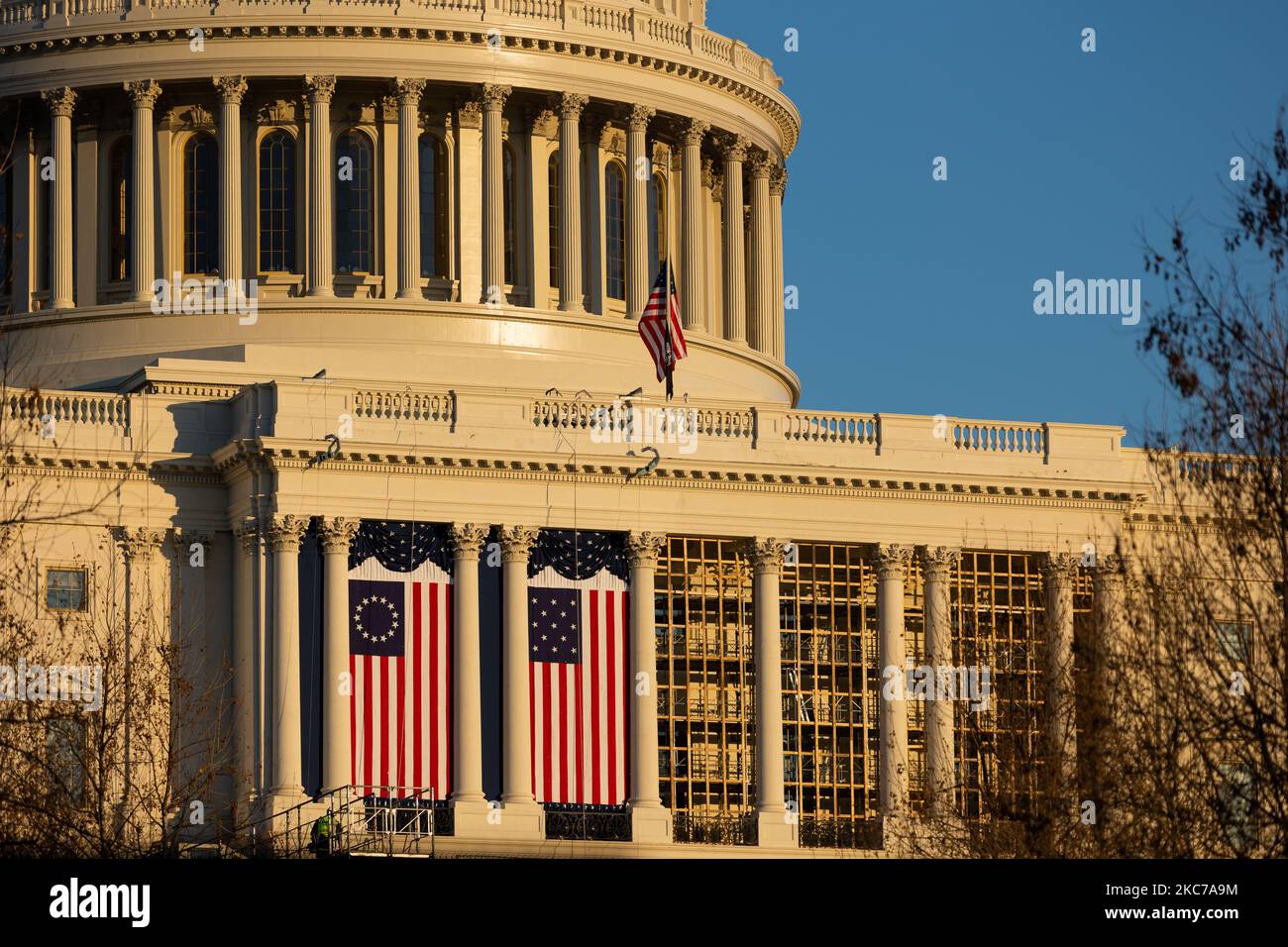 US Capitol Building is seen on Capitol Hill January 10, 2021. (Photo by Aurora Samperio/NurPhoto) Stock Photo