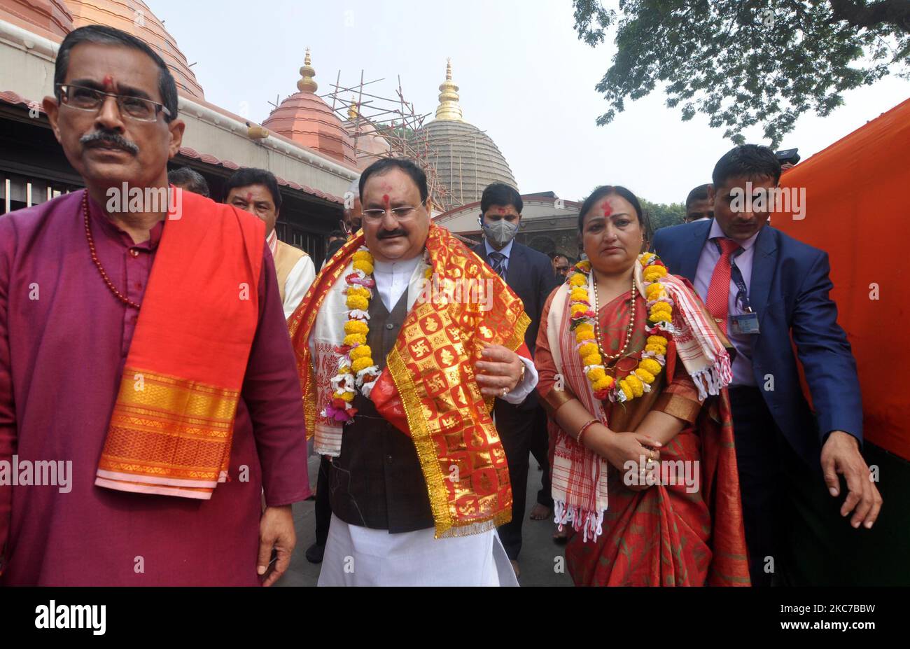 BJP National President JP Nadda and his wife offer prayers at Kamakhya ...