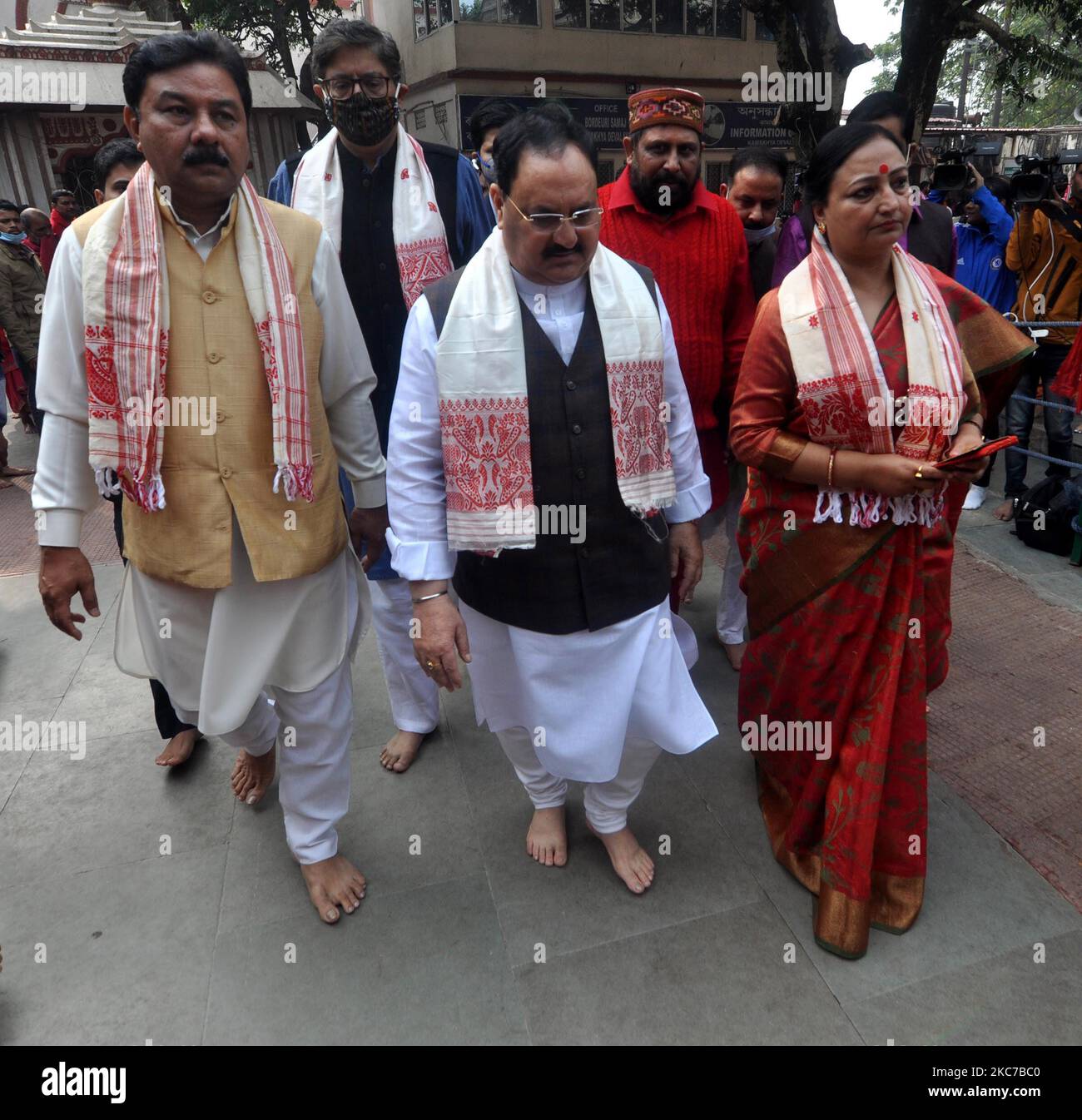 BJP National President JP Nadda and his wife offer prayers at Kamakhya ...