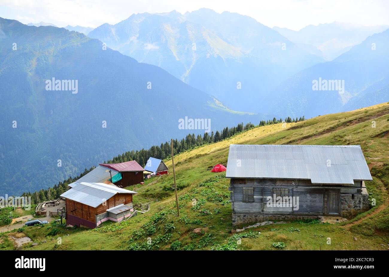 Gito Plateau, located in Rize, Turkey, is one of the most important plateaus of the region. Stock Photo