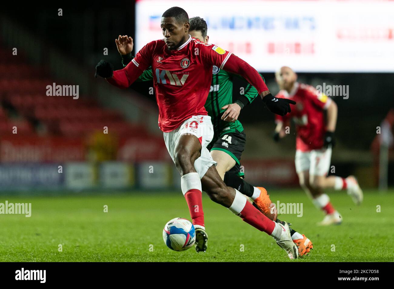 Chuks Aneke of Charlton in action during the Sky Bet League 1 match between Charlton Athletic and Rochdale at The Valley, London on Tuesday 12th January 2021. (Photo by Juan Gaspari/MI News/NurPhoto) Stock Photo