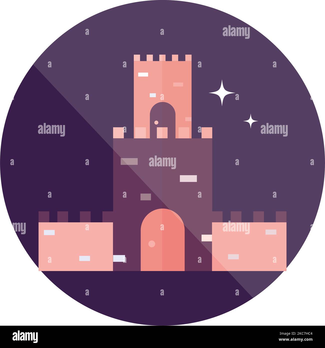Isolated medieval castle building icon Vector Stock Vector