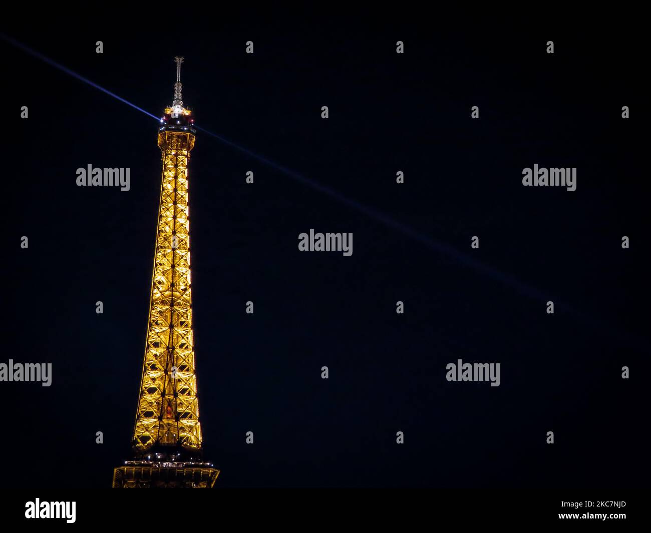 The beautifully illuminated Eiffel tower at night. Paris, France Stock