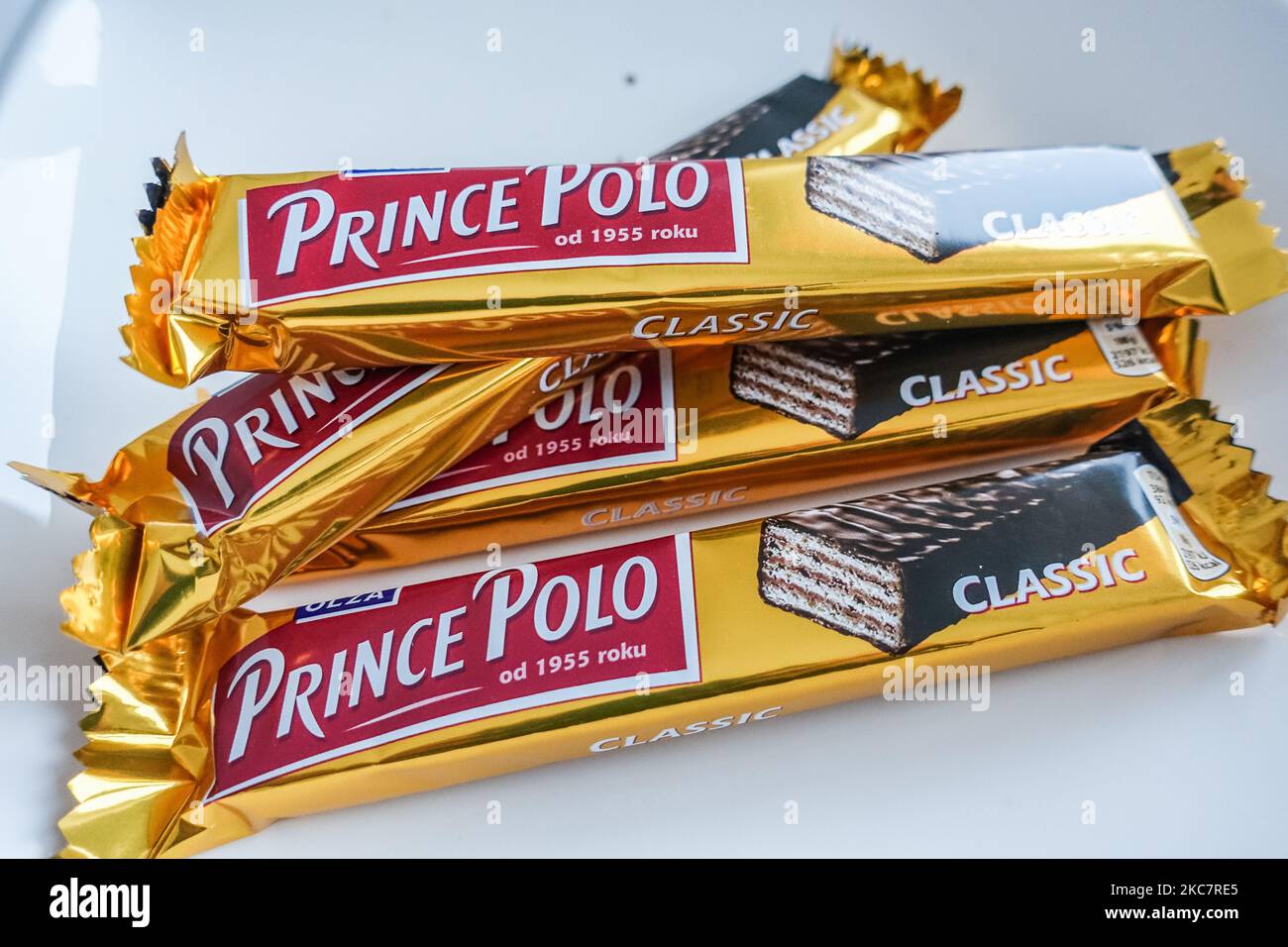 Polish Prince Polo chocolate bars are seen in Gdynia, Poland on 18 January  2021 (Photo by Michal Fludra/NurPhoto Stock Photo - Alamy