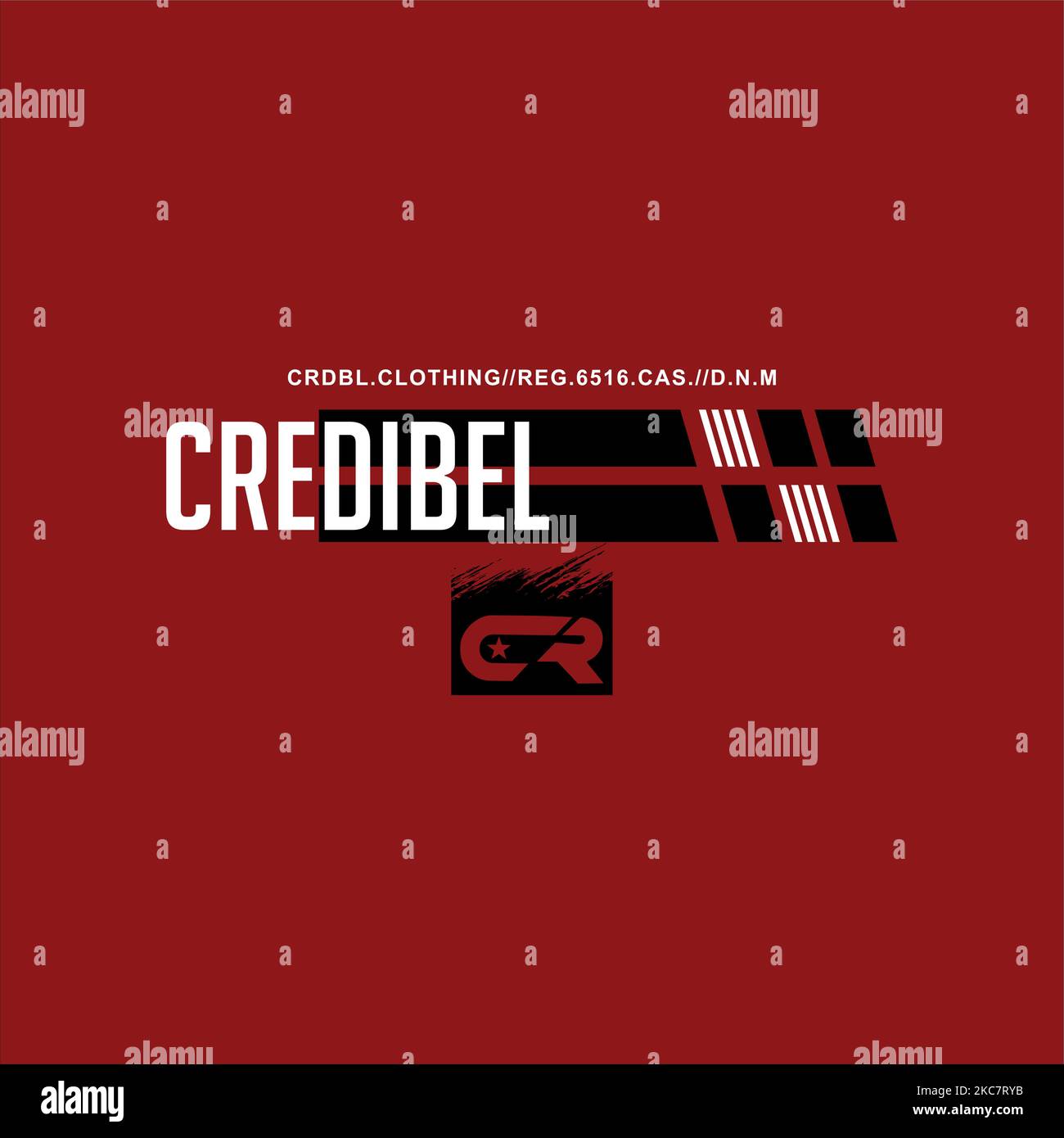 A creative logo design for clothing brand with text CREDIBLE in white