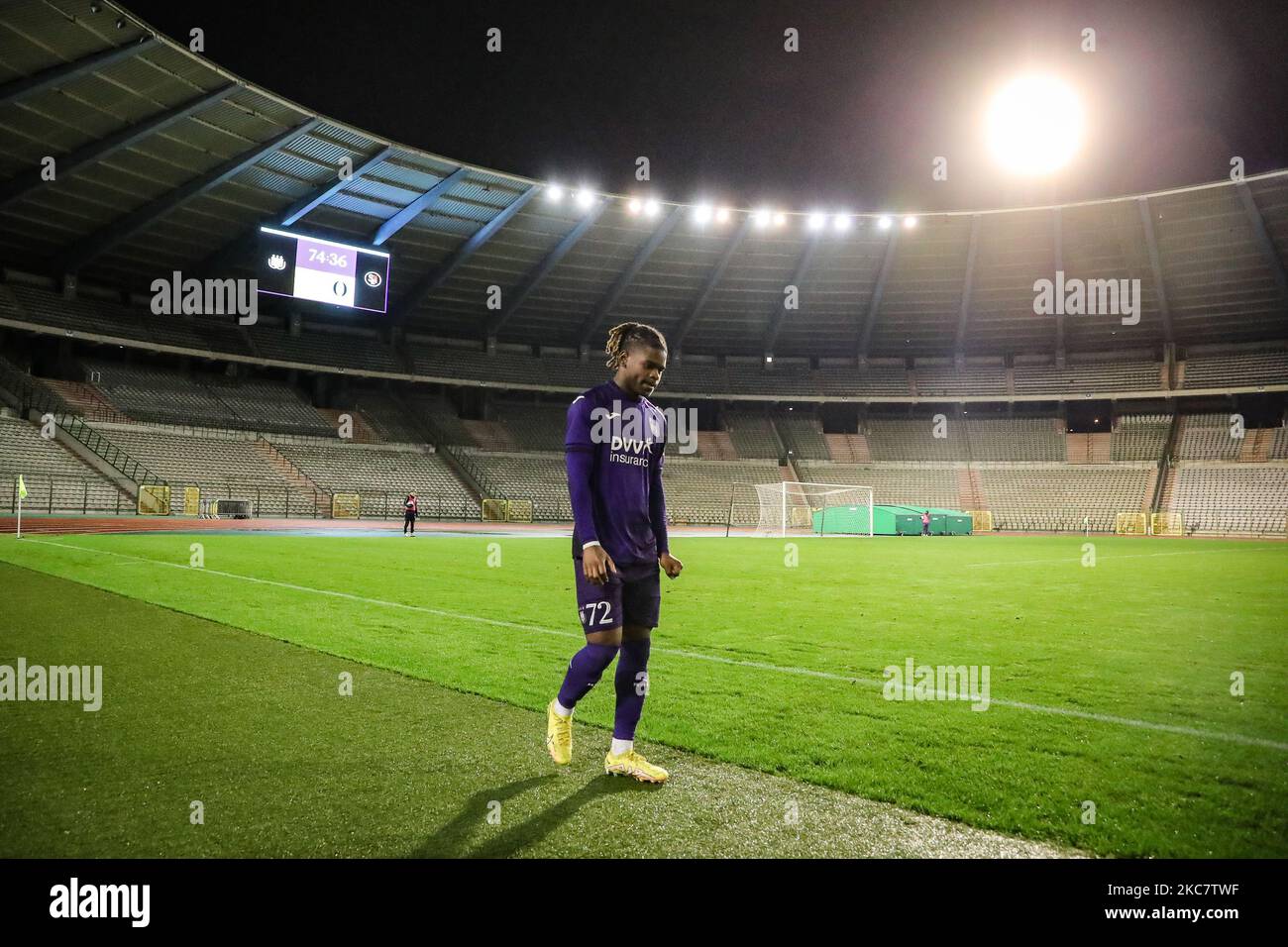 NEERPEDE, BELGIUM - AUGUST 04 : Enock Agyei during the photoshoot of Rsc  Anderlecht Futures on