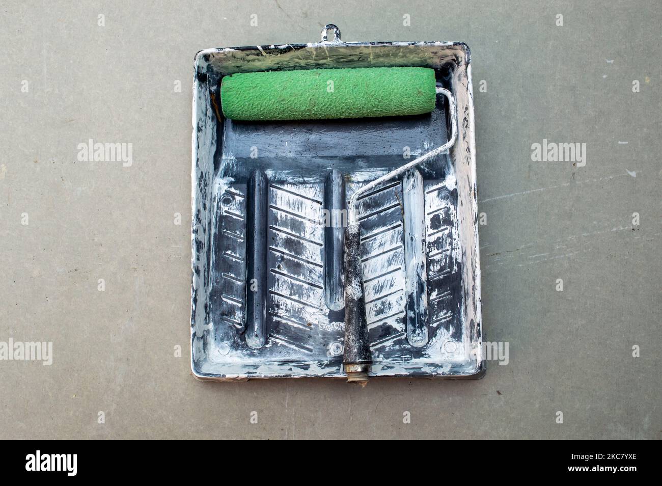 rollers used to paint walls manually. close up Stock Photo Alamy