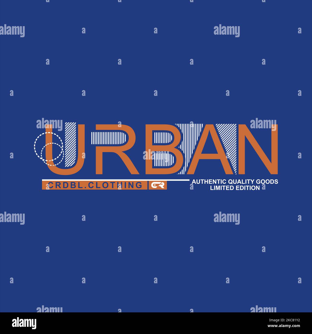 A minimalistic logo design for a clothing brand isolated on a blue