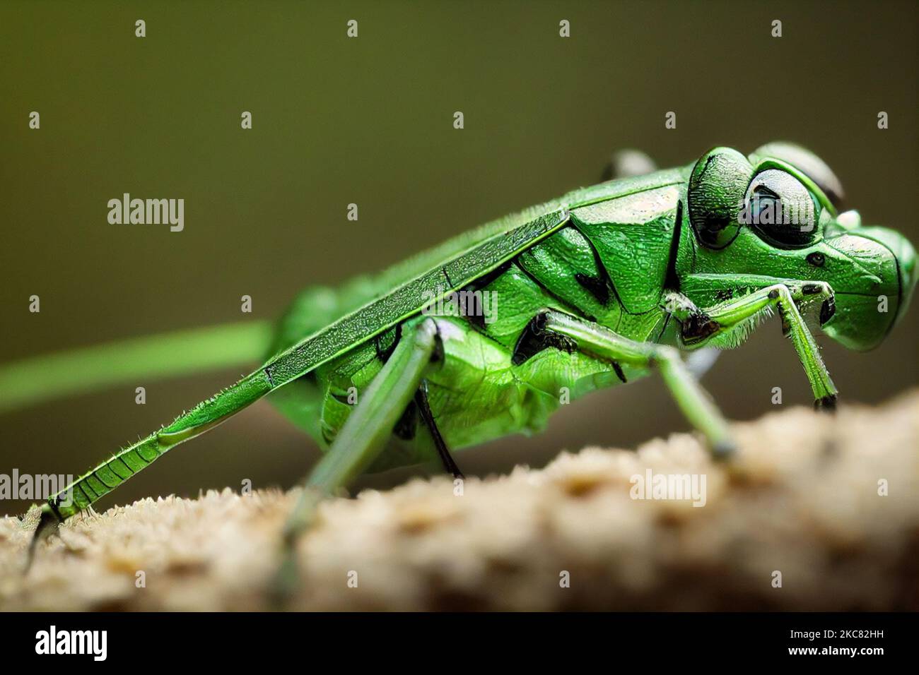 Insect illustration - representative of a grasshopper Stock Photo