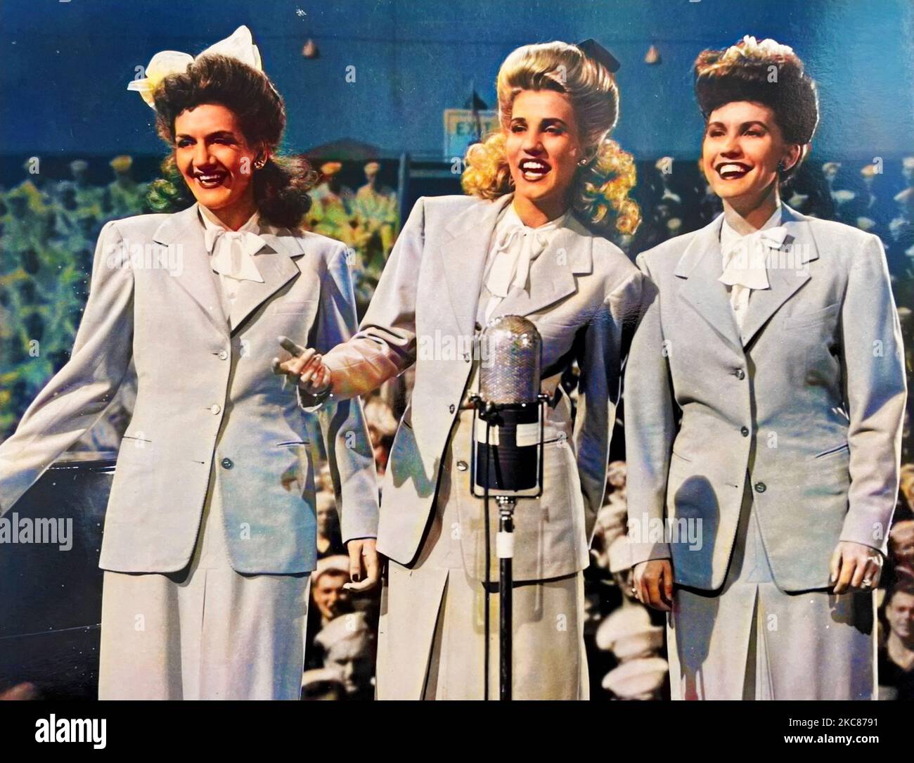 IN THE NAVY 19412 Universal Pictures  film with the Andrews Sisters from left:Maxene, Patty, LaVerne Stock Photo