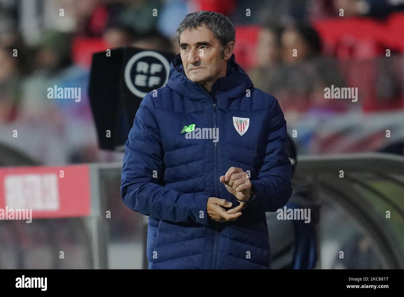 Athletic Club head coach Ernesto Valverde during the La Liga match between Girona FC and Athletic Club played at Montilivi Stadium on November 04, 2022 in Girona, Spain. (Photo by Sergio Ruiz / PRESSIN) Credit: PRESSINPHOTO SPORTS AGENCY/Alamy Live News Stock Photo