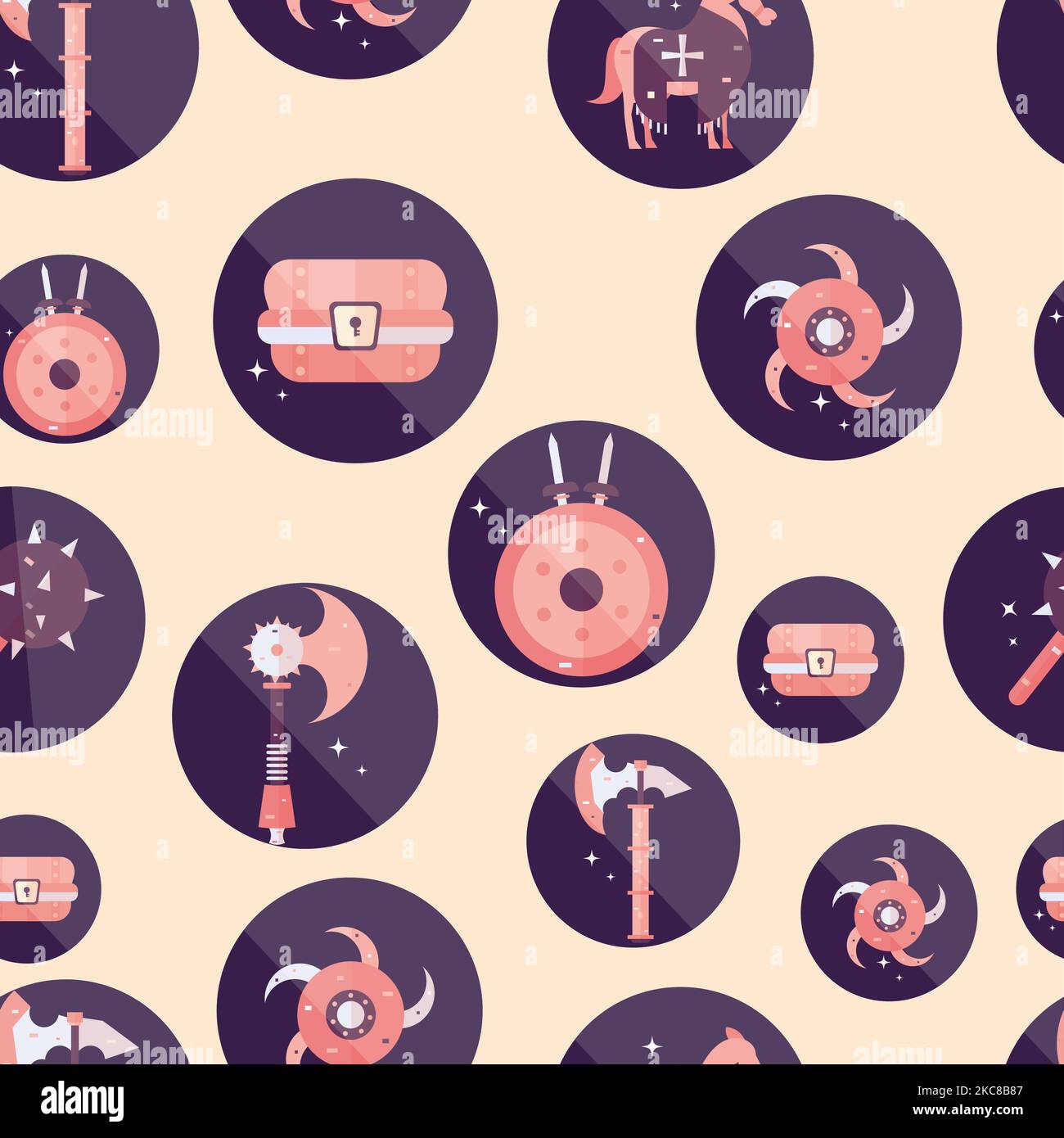 Seamless pattern background with medieval weapon icons Vector Stock Vector