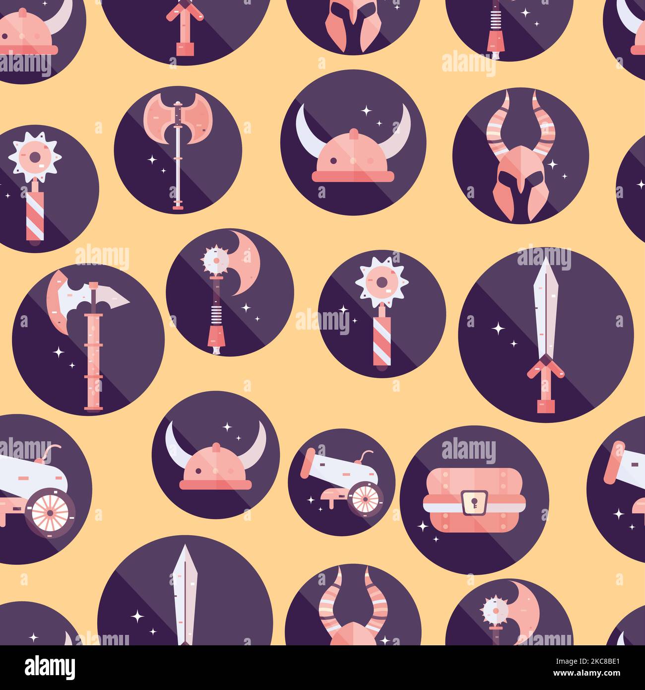 Seamless pattern background with medieval weapon icons Vector Stock Vector