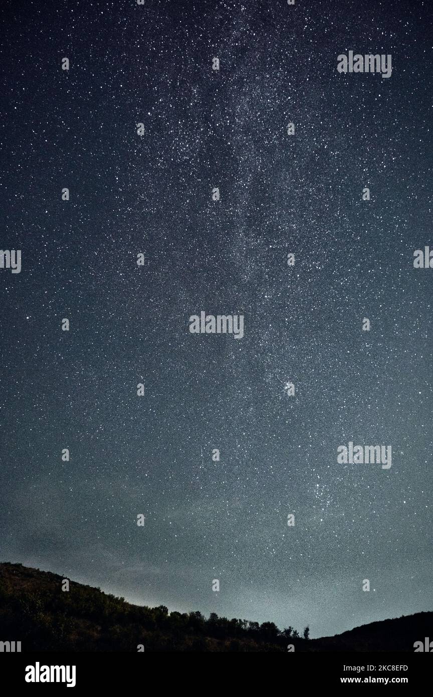 A vertical shot of scenic stars in the sky at night Stock Photo - Alamy
