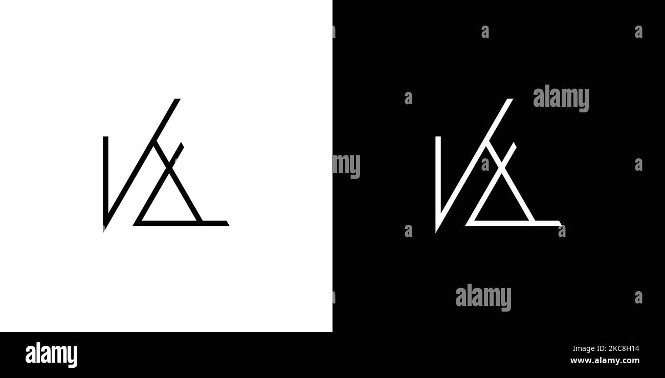 A modern design of letters KA isolated on dark and light backgrounds