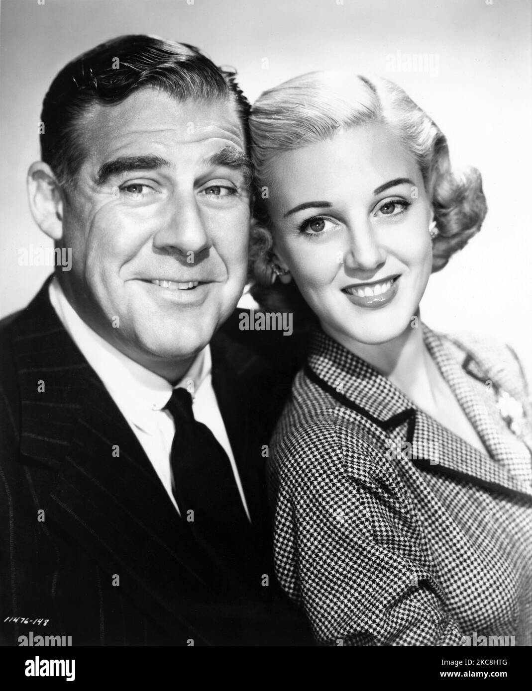 JAN STERLING with her 2nd Husband actor PAUL DOUGLAS 1951 publicity portrait for RHUBARB 1951 director ARTHUR LUBIN Perlberg-Seaton Productions / Paramount Pictures Stock Photo