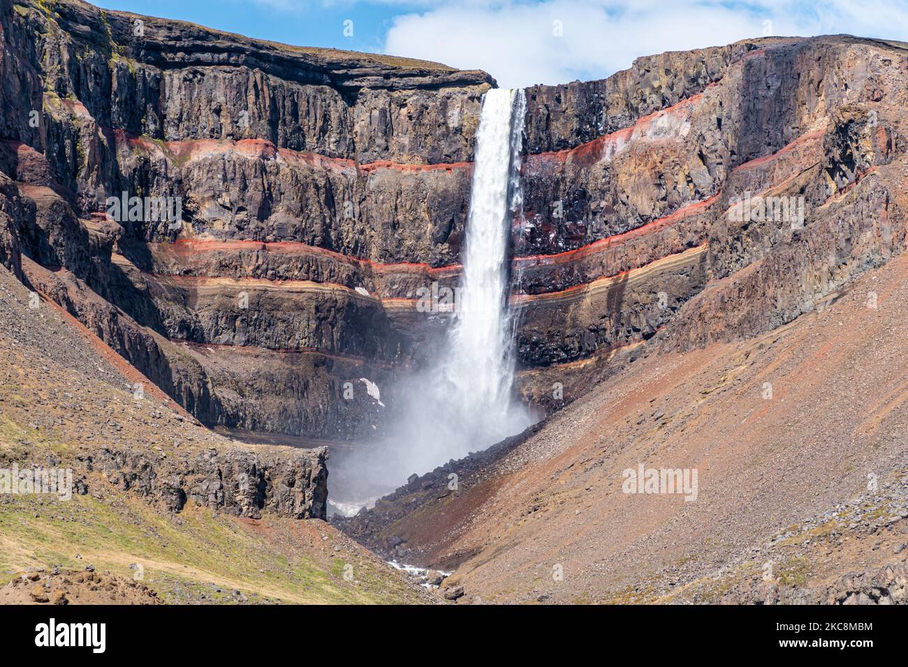 The waterfall Hengifoss in eastern Iceland Stock Photo