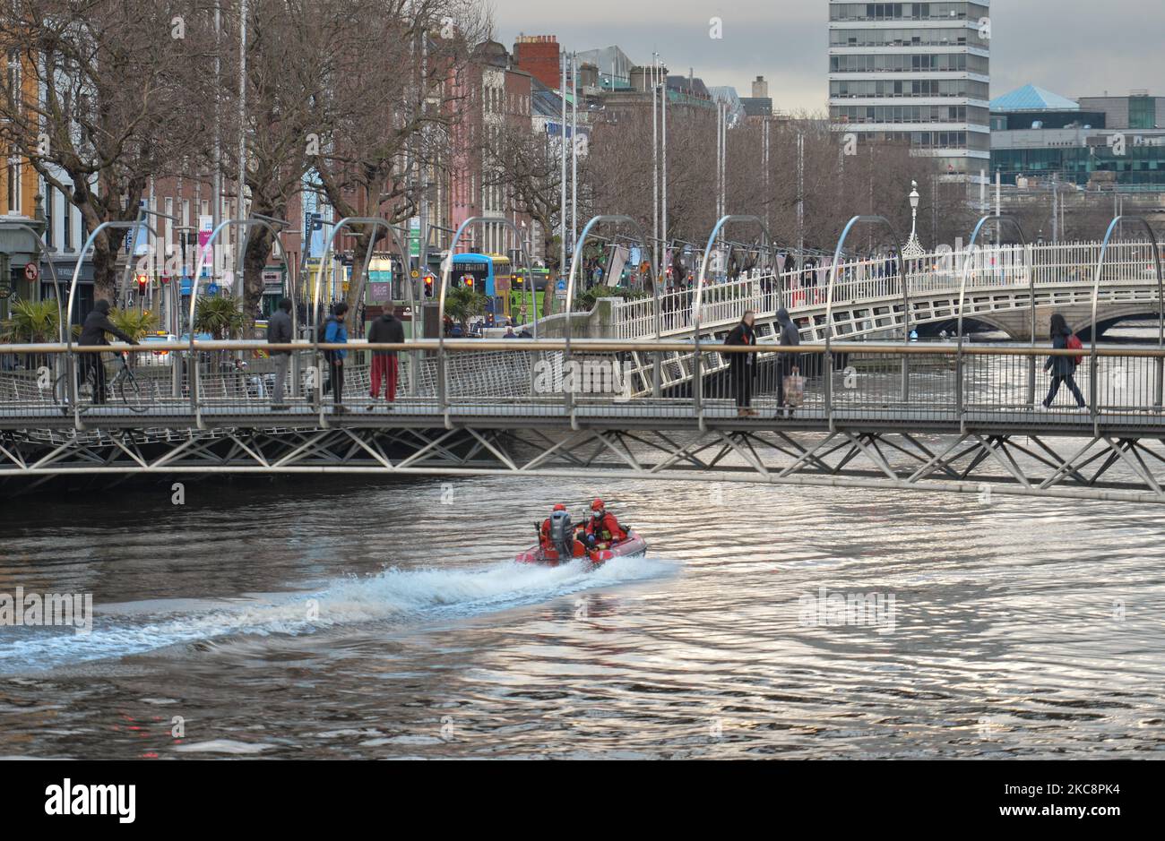 Dublin Fire Brigade officers this afternoon rescued a man from the ...