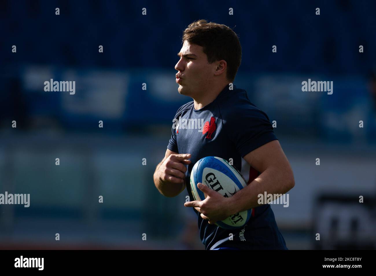 Number 9 of France Antoine Dupont during warm up before the 2021 ...