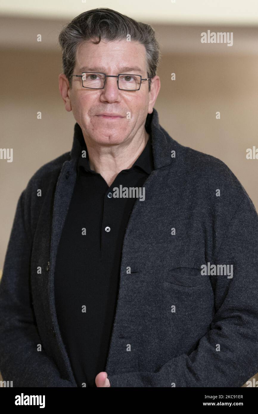 Canadian opera director Robert Carsen poses during the presentation of the opera SIEGFRIED, BY RICHARD WAGNER at the teatyro real in Madrid. February 9, 2021 Spain (Photo by Oscar Gonzalez/NurPhoto) Stock Photo