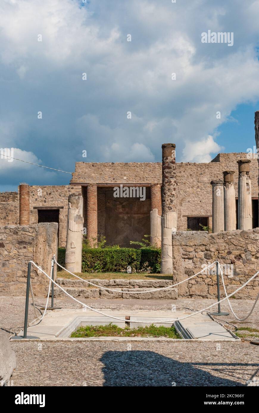 Ancient ruins in Pompei, ancient Roman city in southern Italy Stock Photo